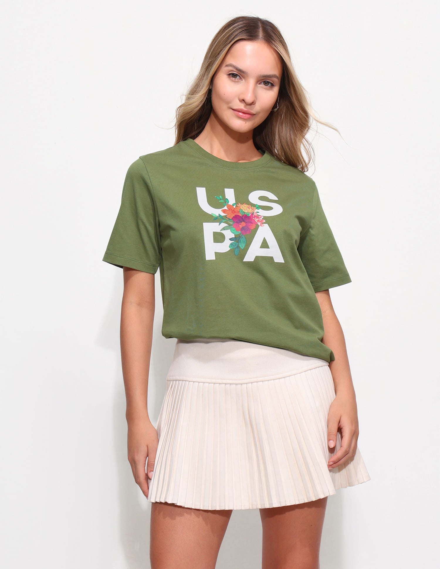 Relaxed Fit Brand Printed T-Shirt Green - U.S. Polo Assn. India | Large