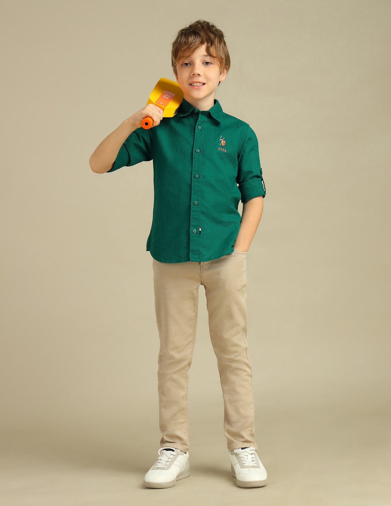 Boys Spread Collar Regular Fit Shirt