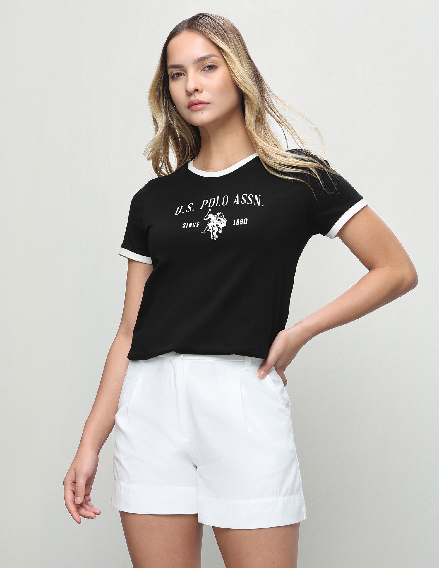 Brand Printed Regular Fit T-Shirt Black - U.S. Polo Assn. India | Large