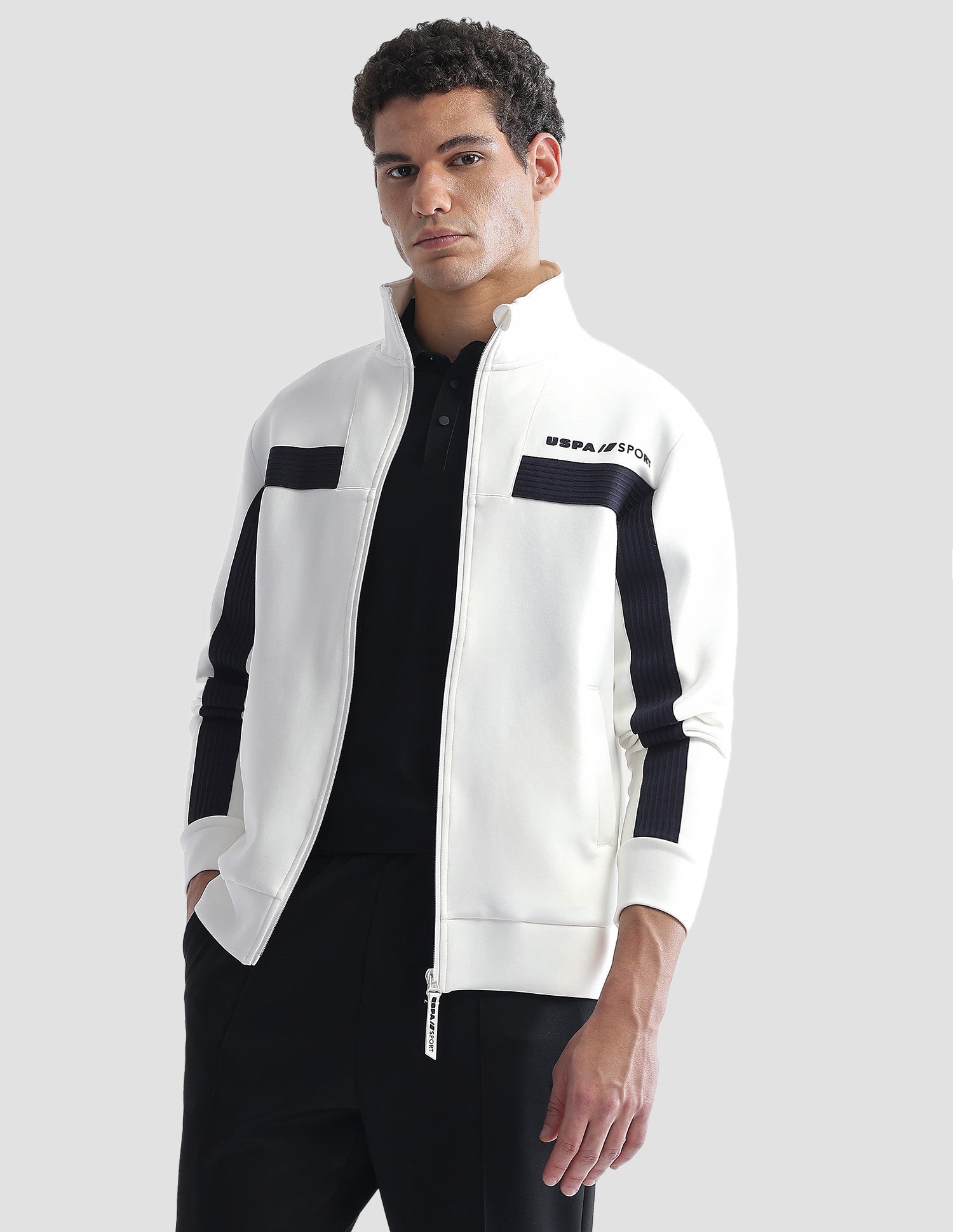 Slim Fit Zipper Active Sweatshirt