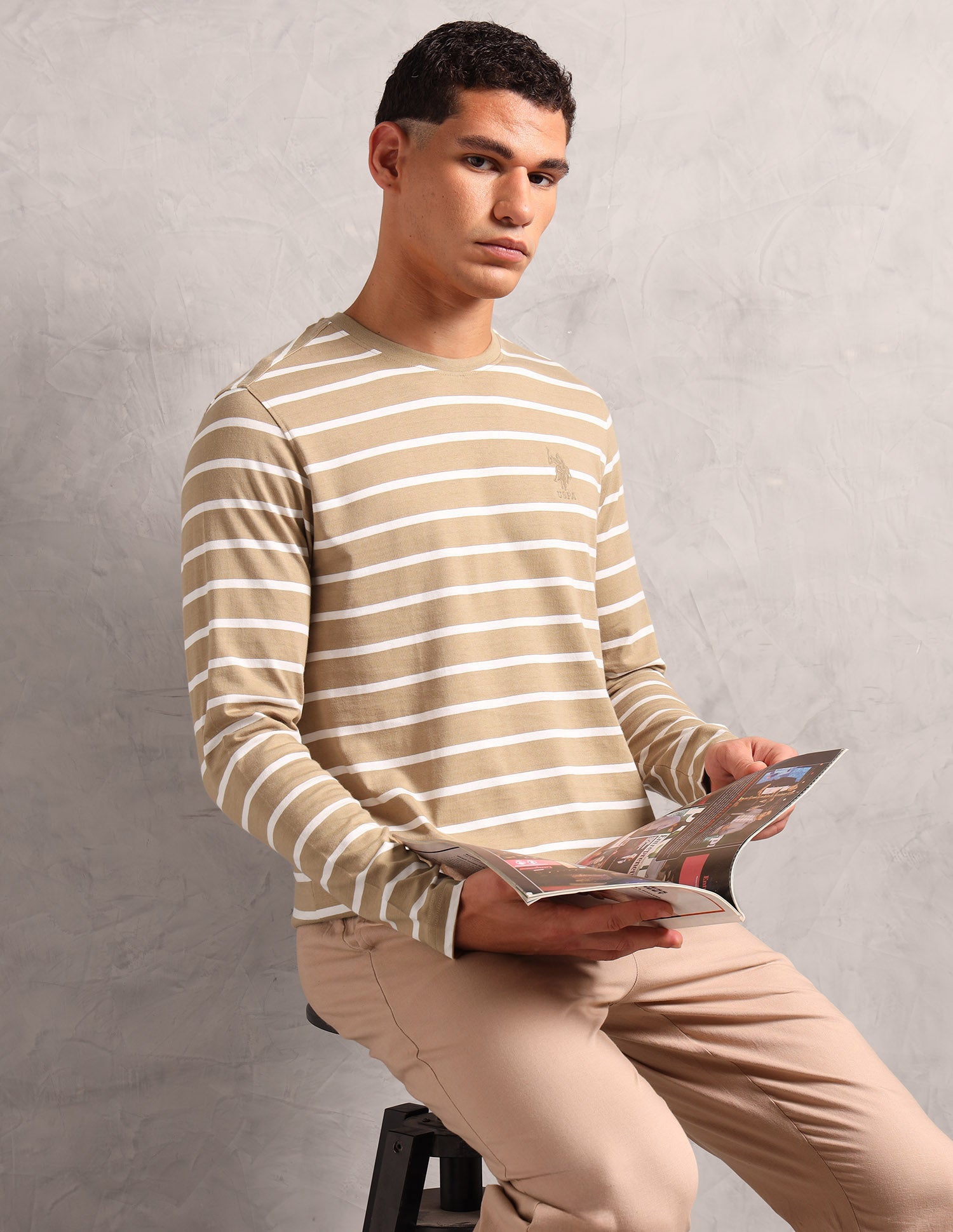 Horizontal Striped Pure Cotton I689 Lounge T-Shirt - Pack Of 1