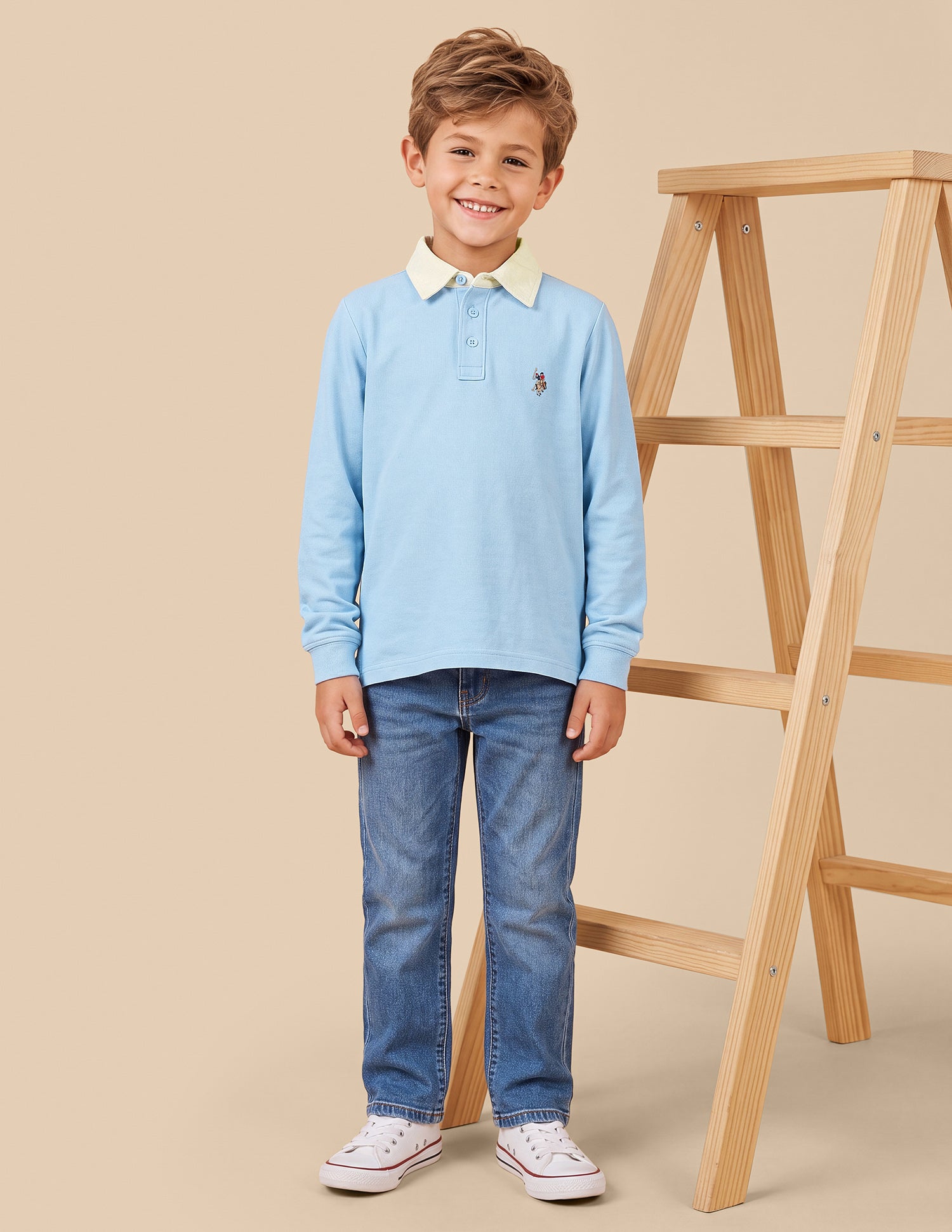 Solid Regular Fit Polo Shirt Light Blue - U.S. Polo Assn. India | Large