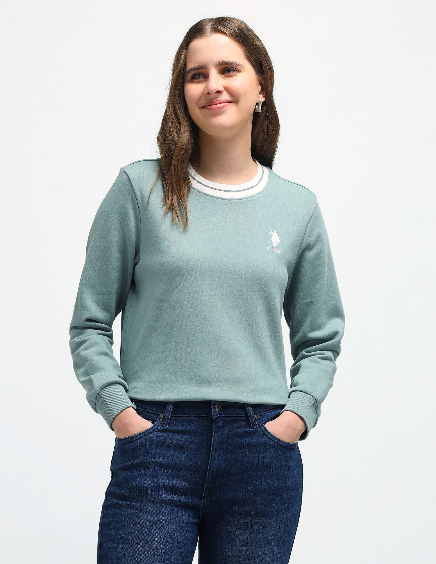 Striped Crew Neck Sweatshirt