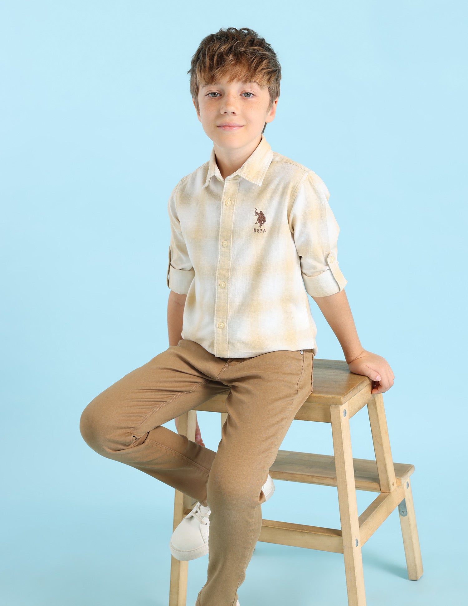 Boys Plaid Checked Regular Fit Shirt