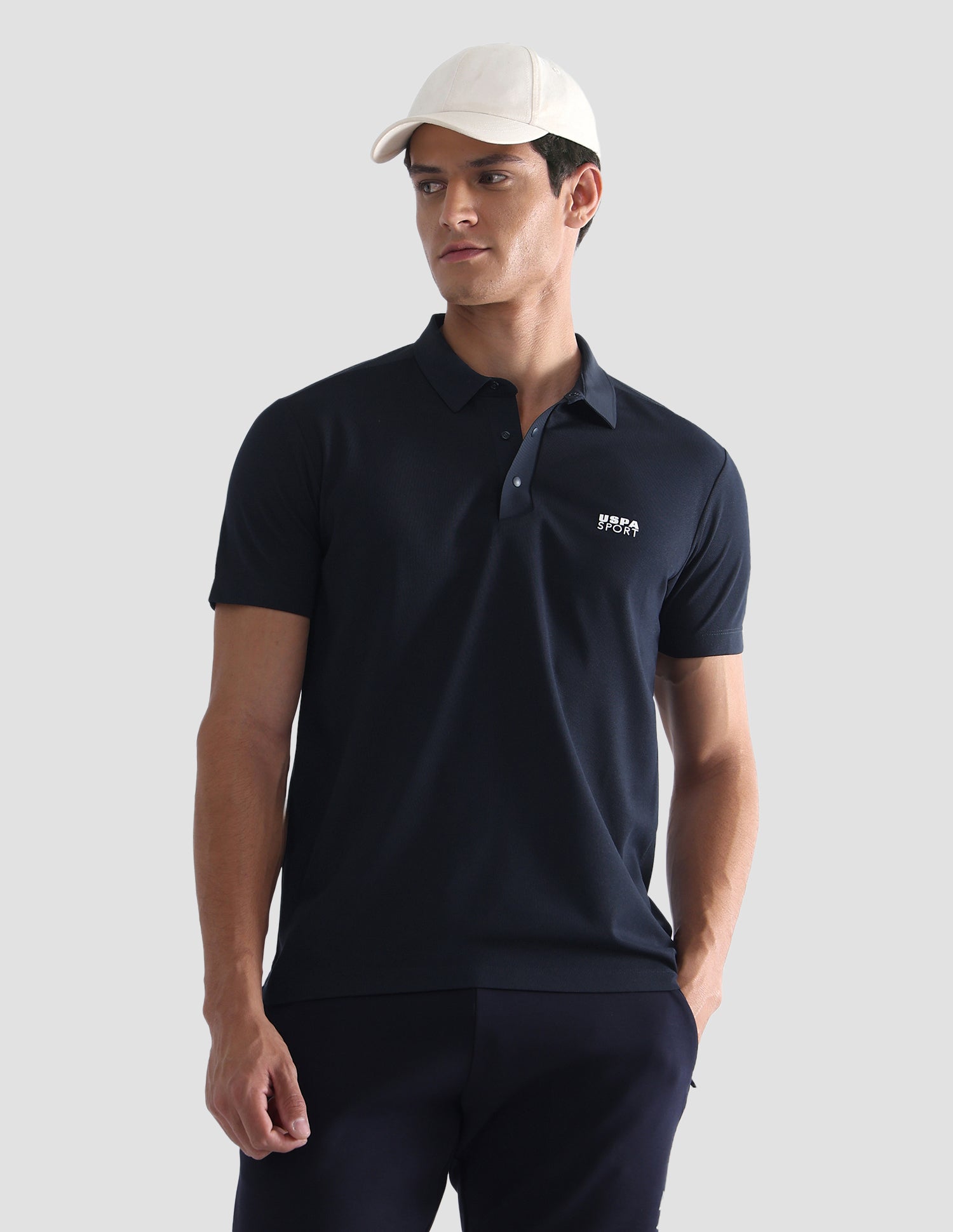 Solid Slim Fit Active Polo Shirt