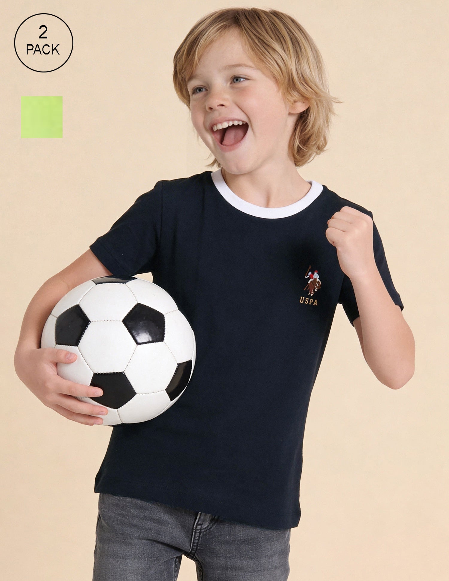 Pure Cotton Regular Fit T-Shirt - Pack Of 2