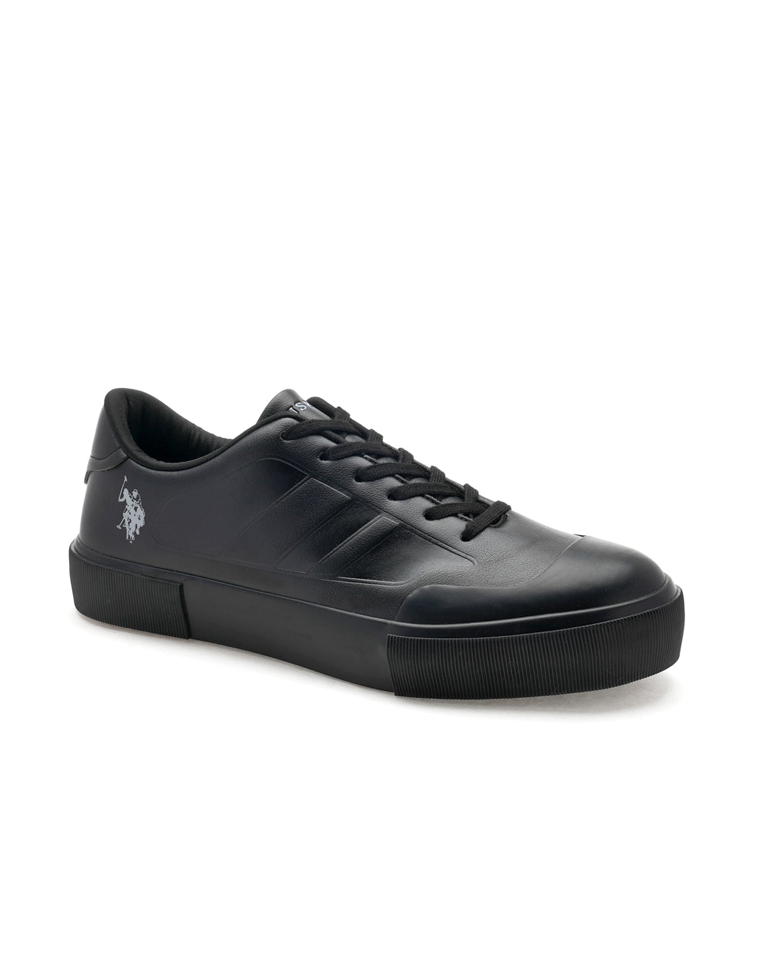 Men Solid Levi Sneakers Black - U.S. Polo Assn. India | Large