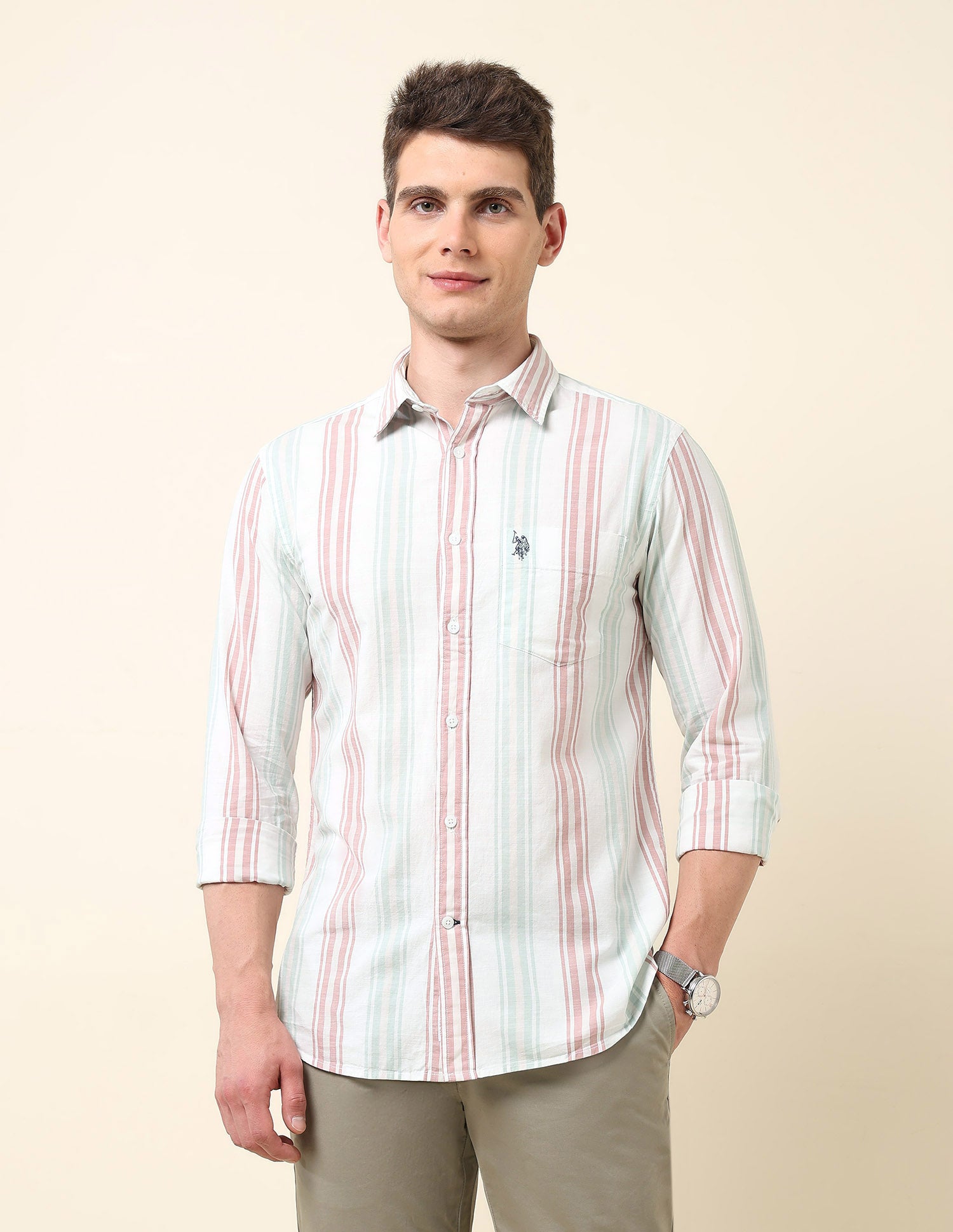 Vertical Striped Tailored Fit Shirt