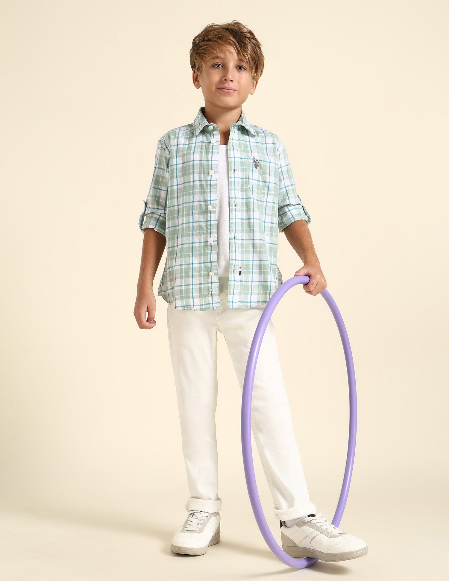 Boys Plaid Checked Regular Fit Shirt