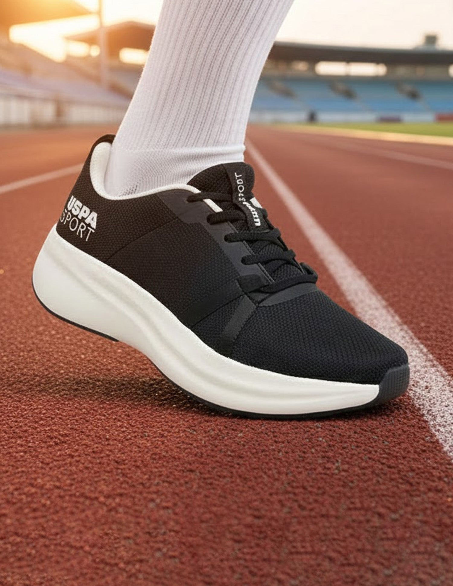 Men Black Lance Uspa Sport Sneakers