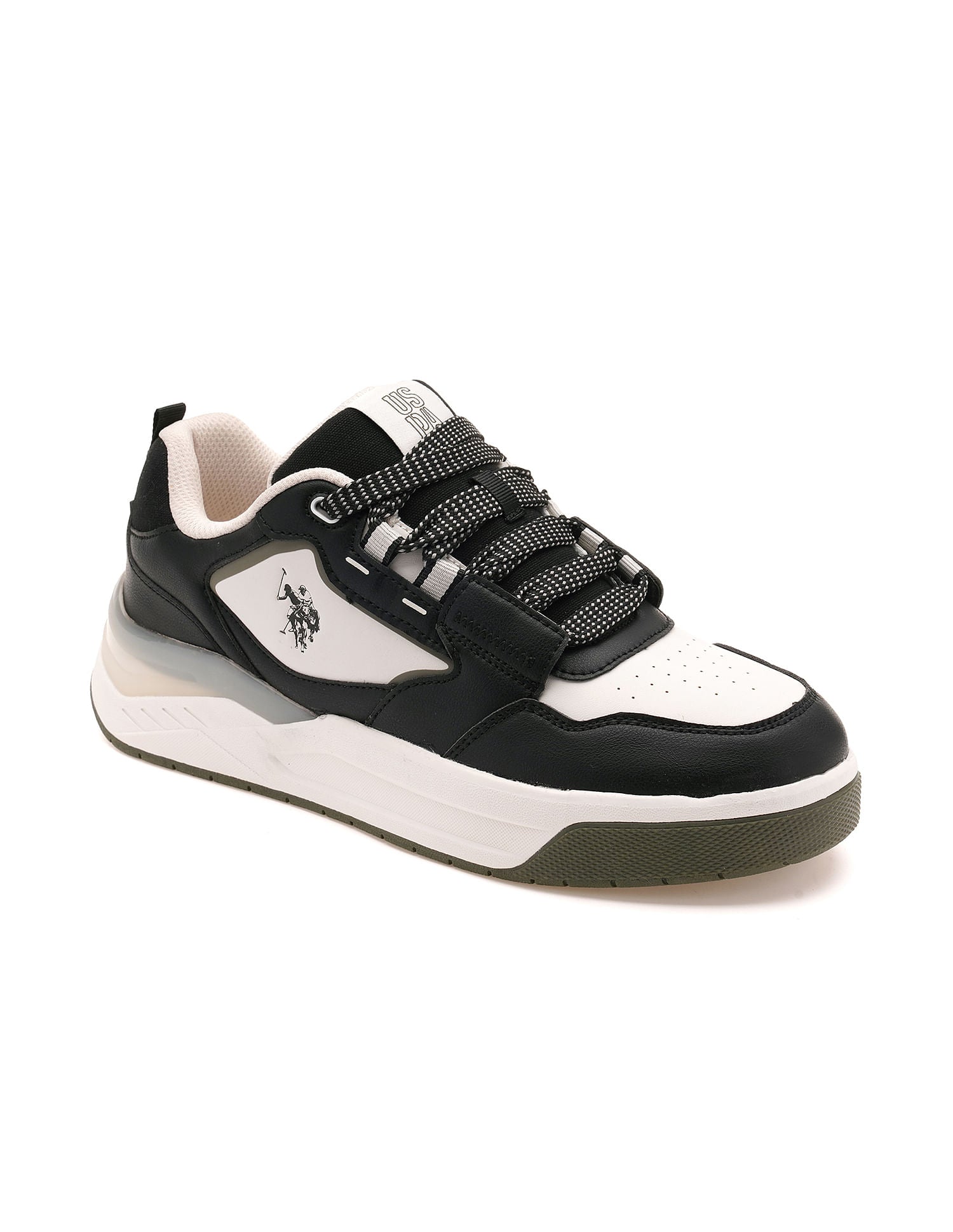 Round Toe Colourblocked Vander Sneakers Black - U.S. POLO ASSN. | Large