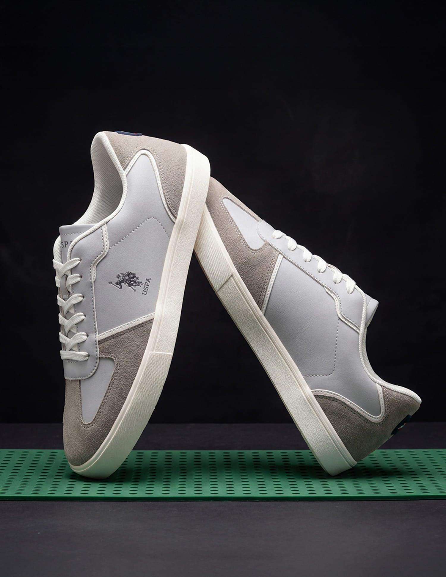 Men Colour Blocked Suede Oberon Sneakers Grey - U.S. Polo Assn. India | Large
