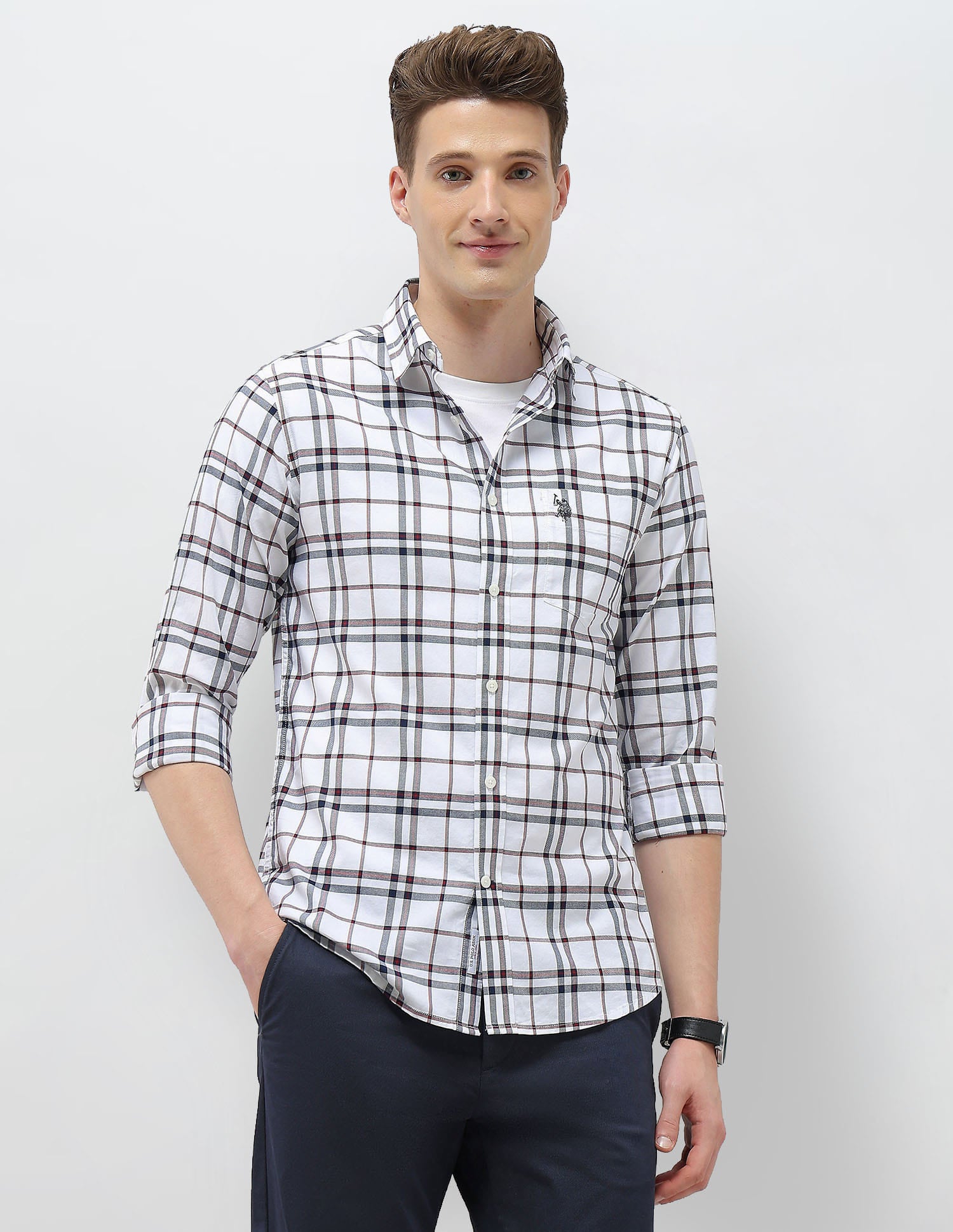 New Port Marina Regular Fit Shirt Navy - U.S. Polo Assn. India | Large