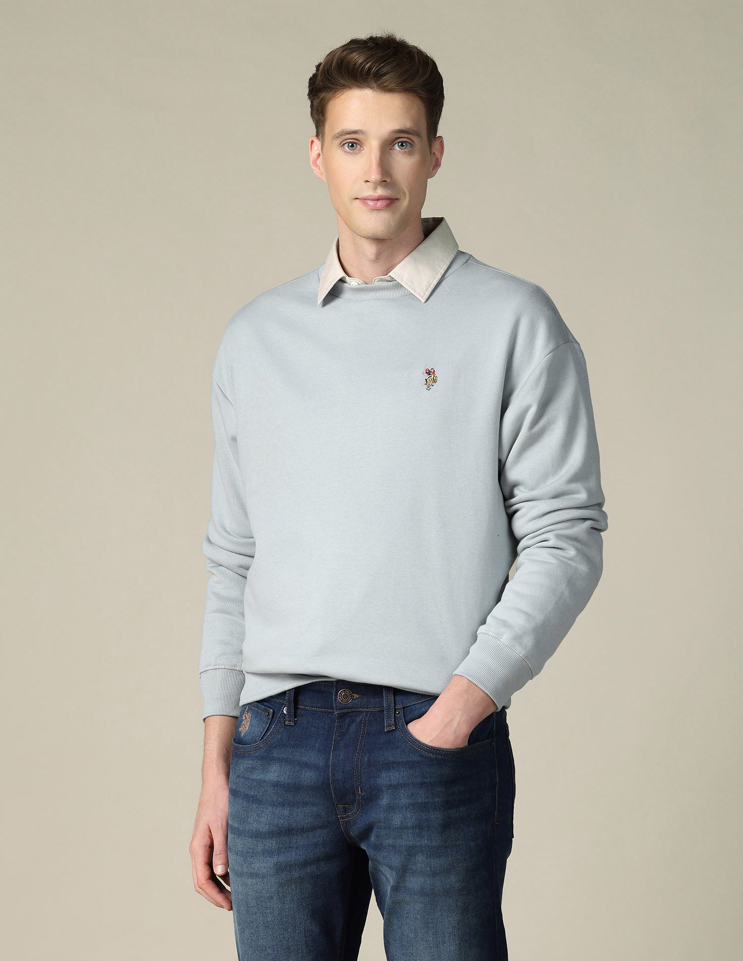 Solid Relaxed Fit Sweatshirt