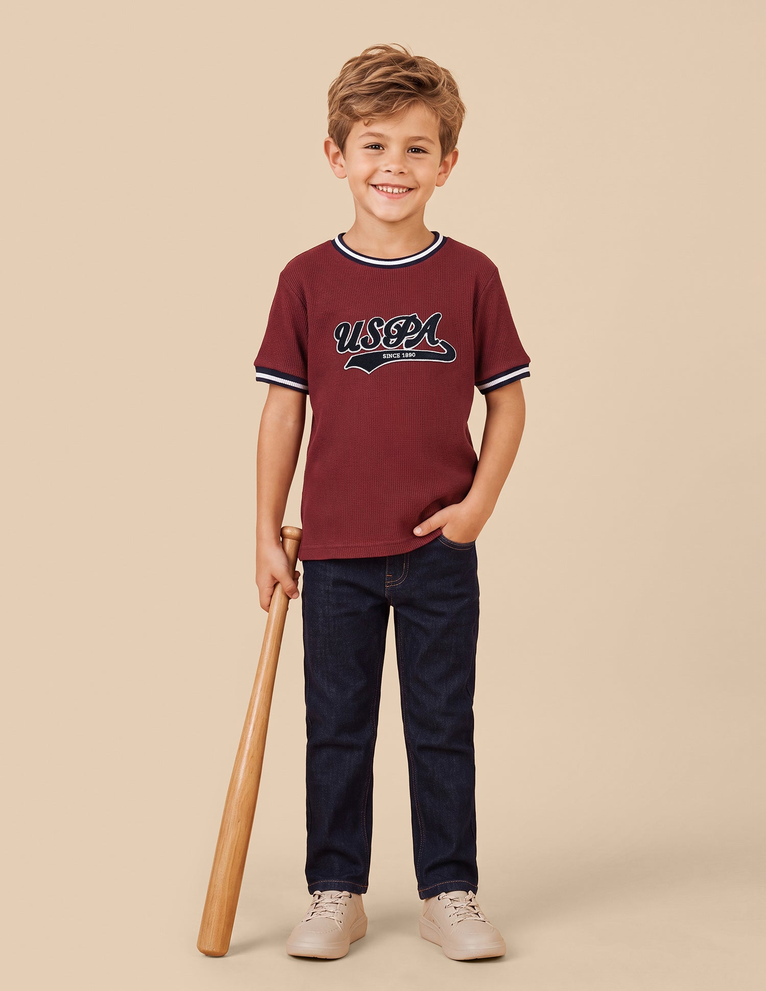 Brand Applique Regular Fit T-Shirt Dark Red - U.S. Polo Assn. India | Large