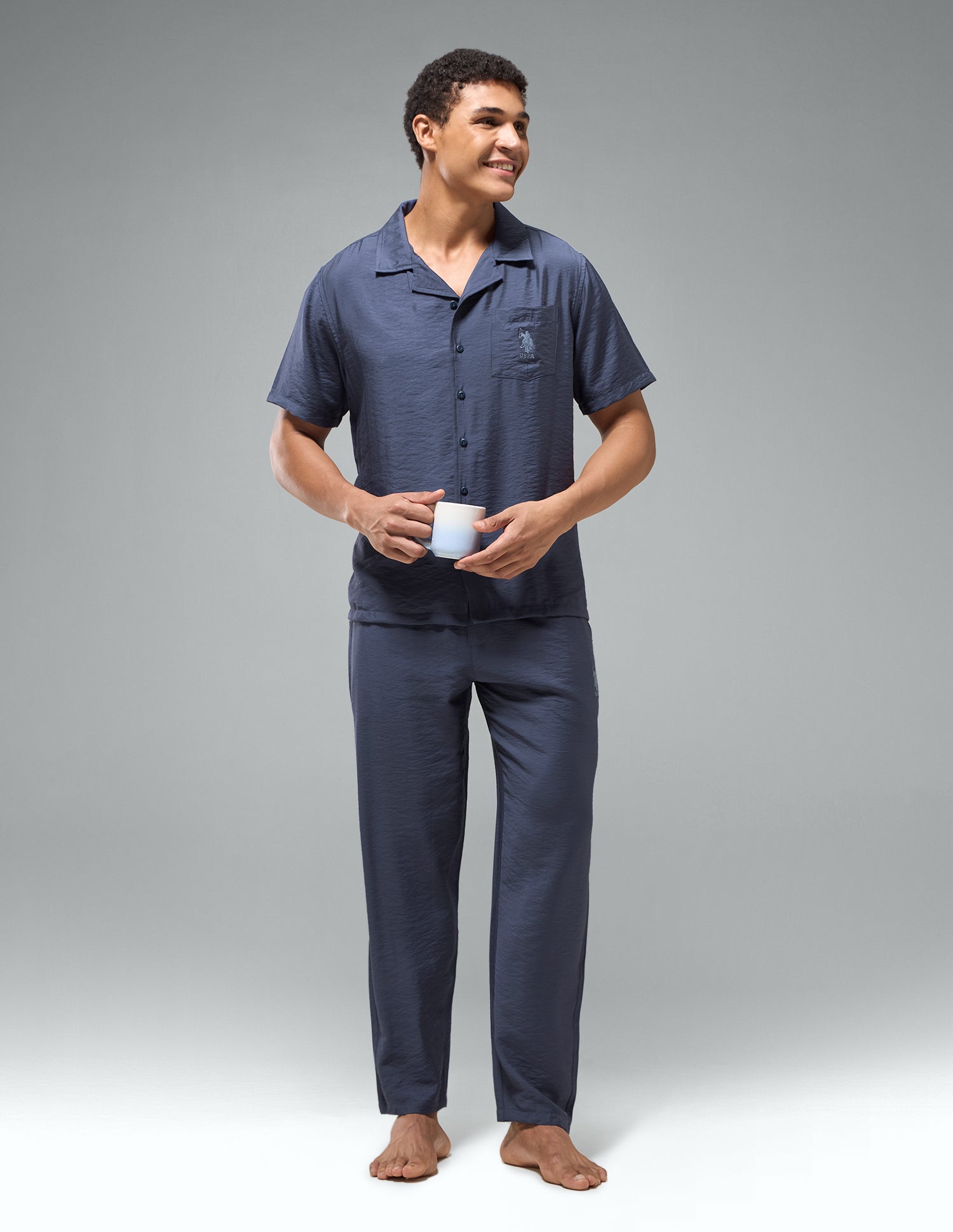 Crinkled Featherlight OESS02 Sleep Set Infinity Blue - U.S. Polo Assn. India | Large