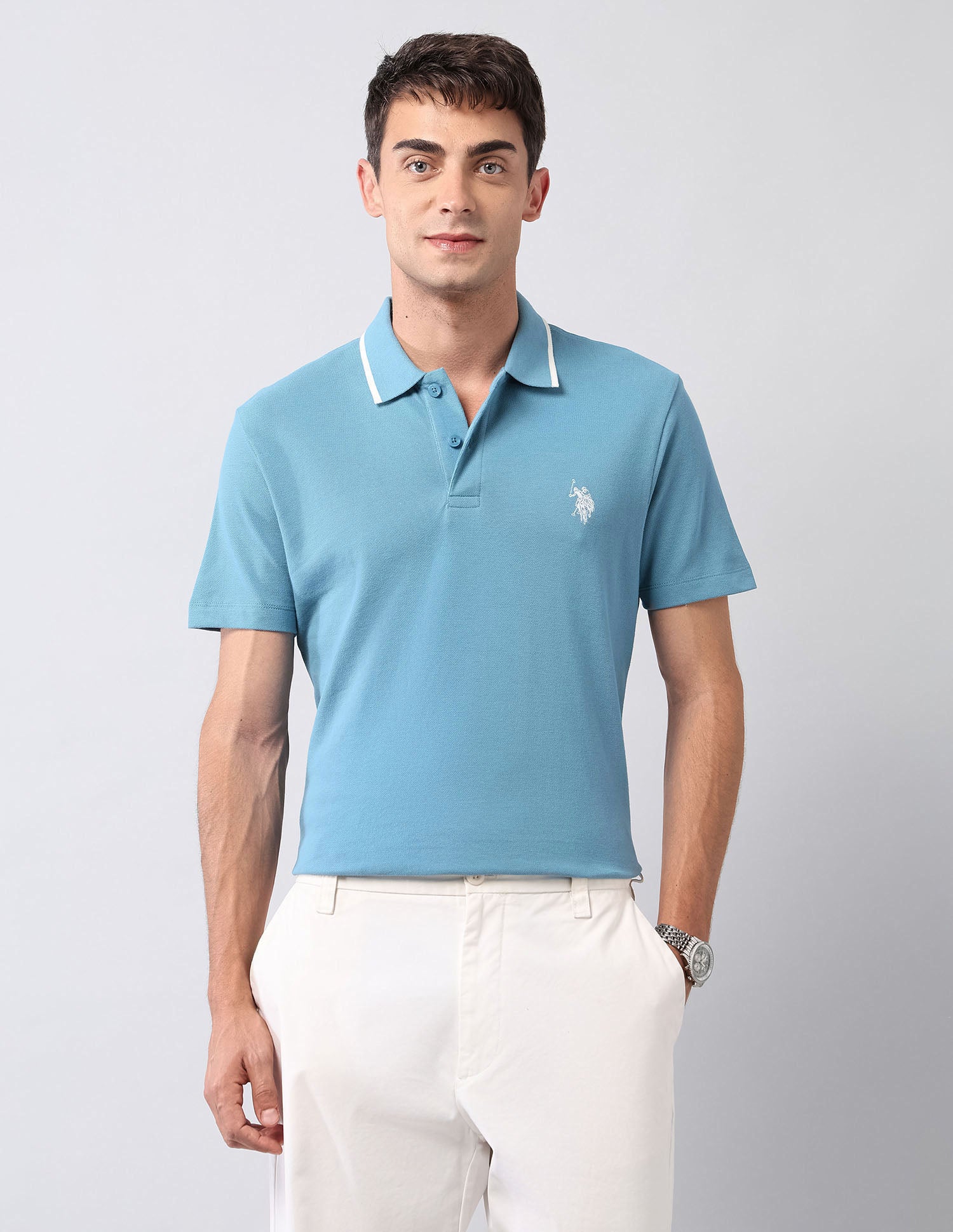 Solid Muscle Fit Polo Shirt
