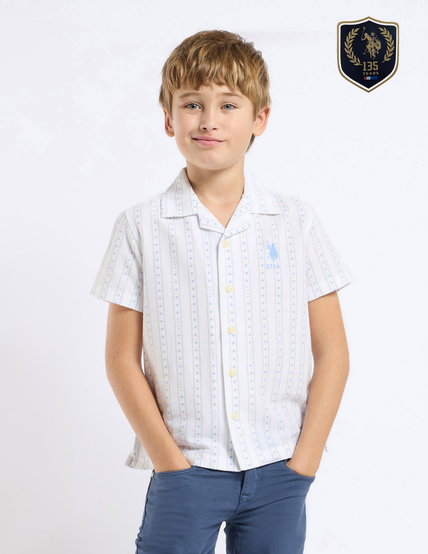 Boys All Over Printed Relaxed Fit Shirt