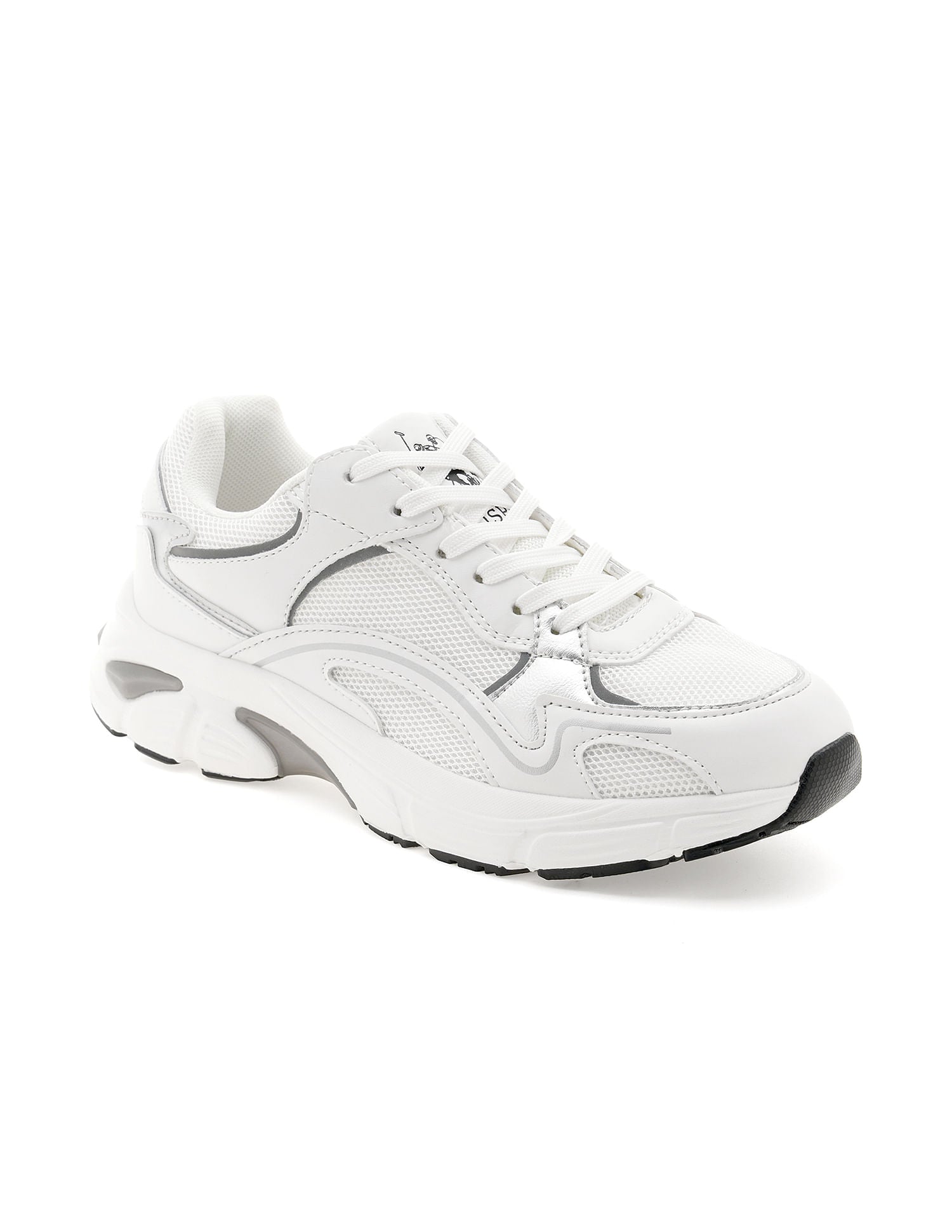 Women Metallic Logo Felicia Sneakers White - U.S. POLO ASSN. | Large