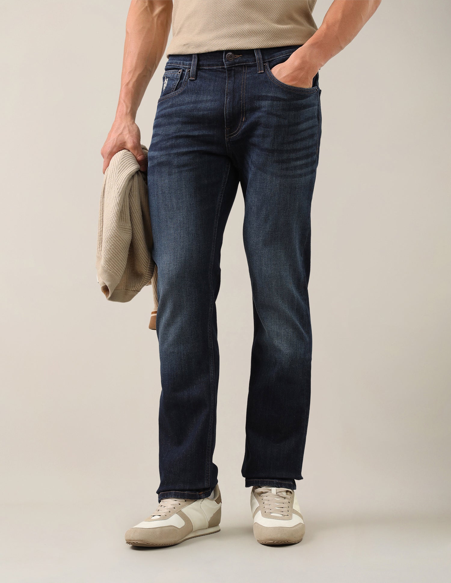 Harold Slim Straight Fit Blue Jeans Dark Blue - U.S. Polo Assn. India | Large