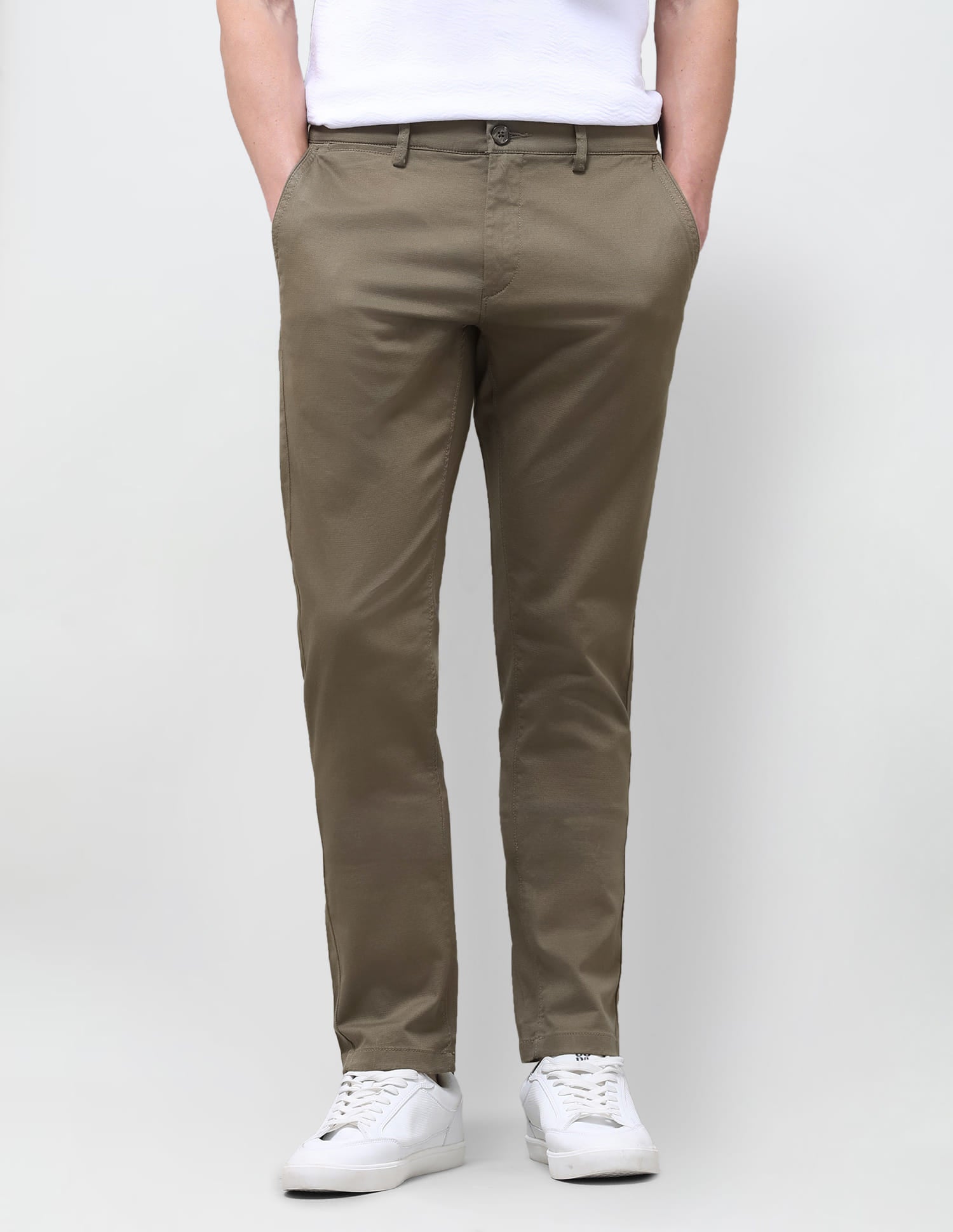 Solid Regular Fit Trouser Green - U.S. Polo Assn. India | Large