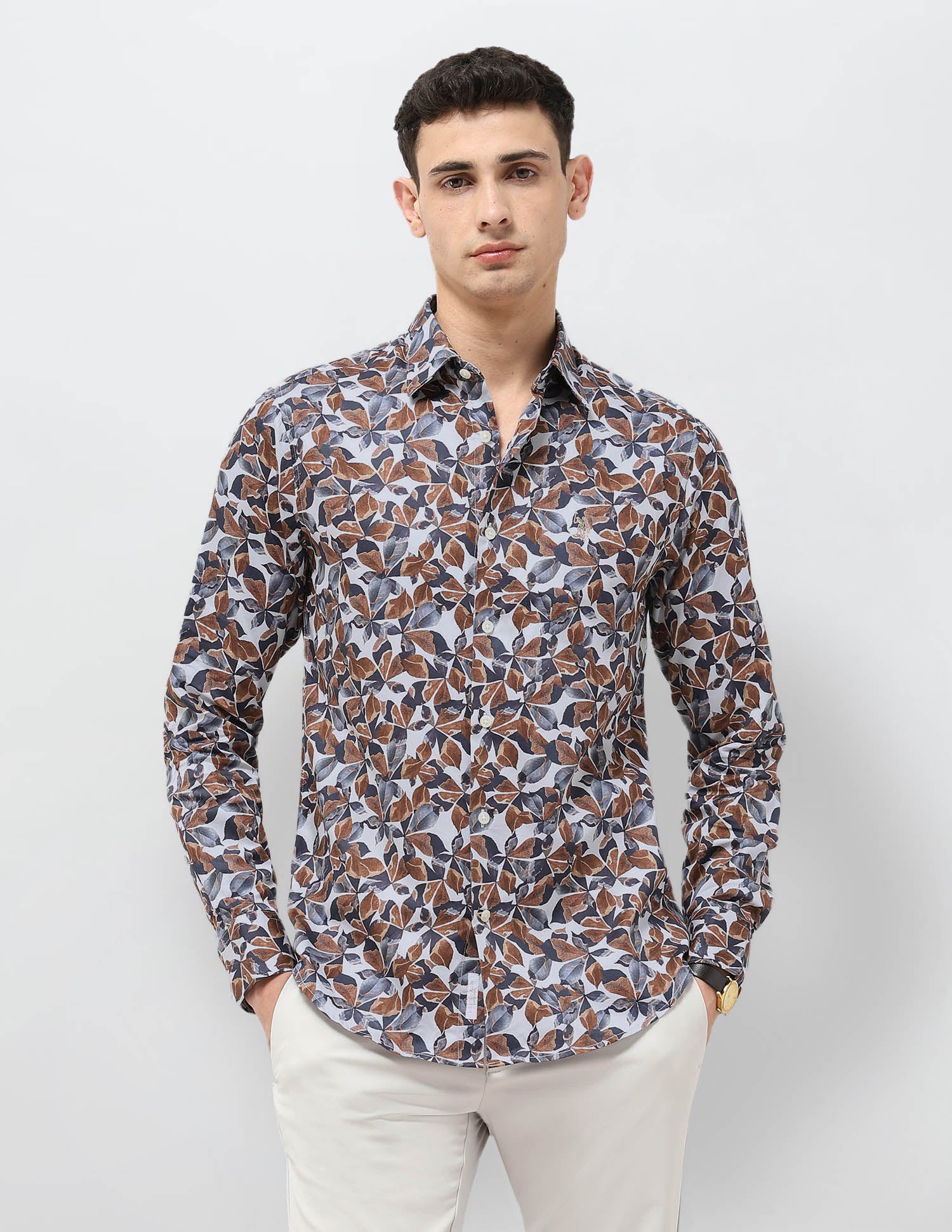 Satin Tropical Printed Shirt