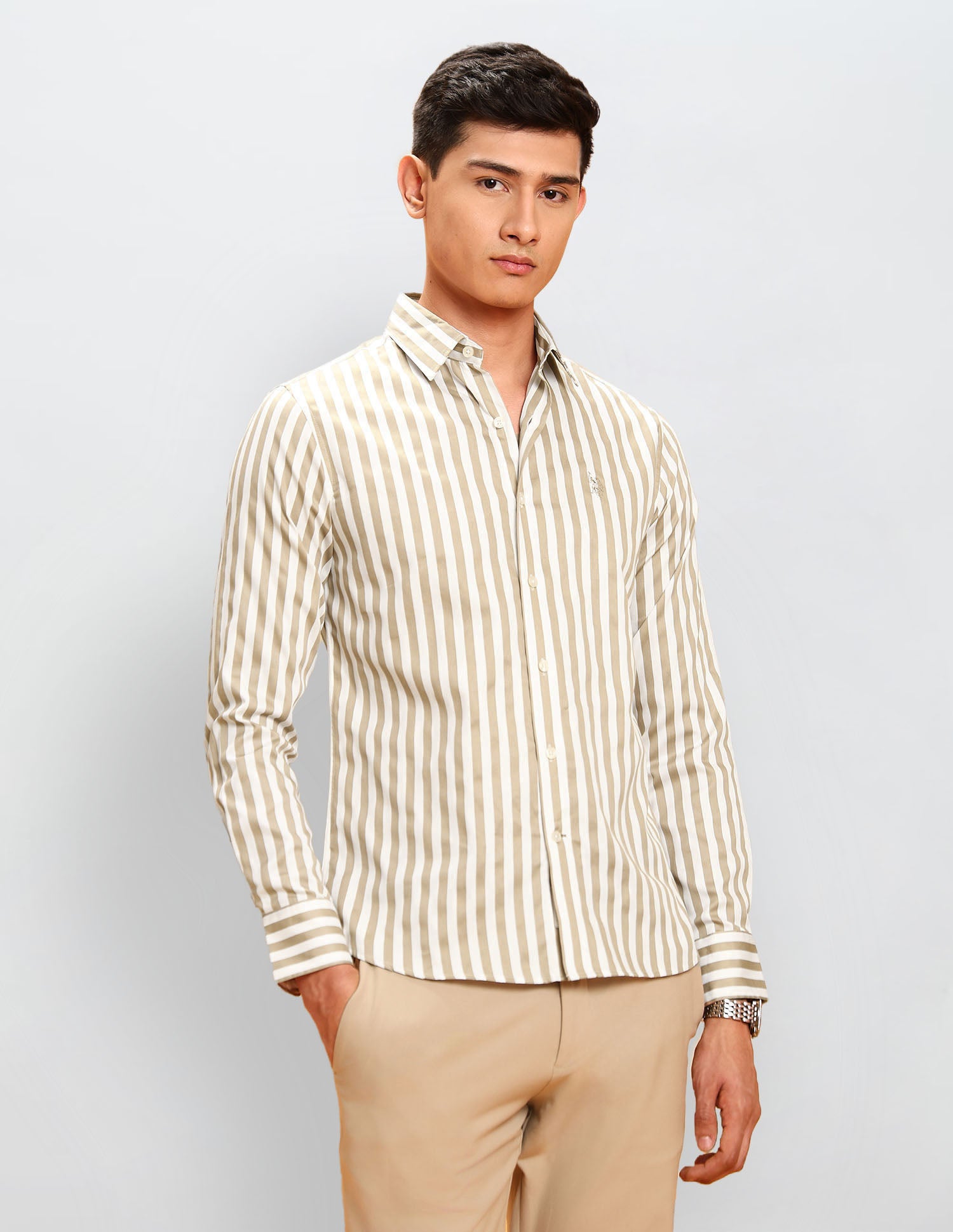 Satin Vertical Striped Shirt
