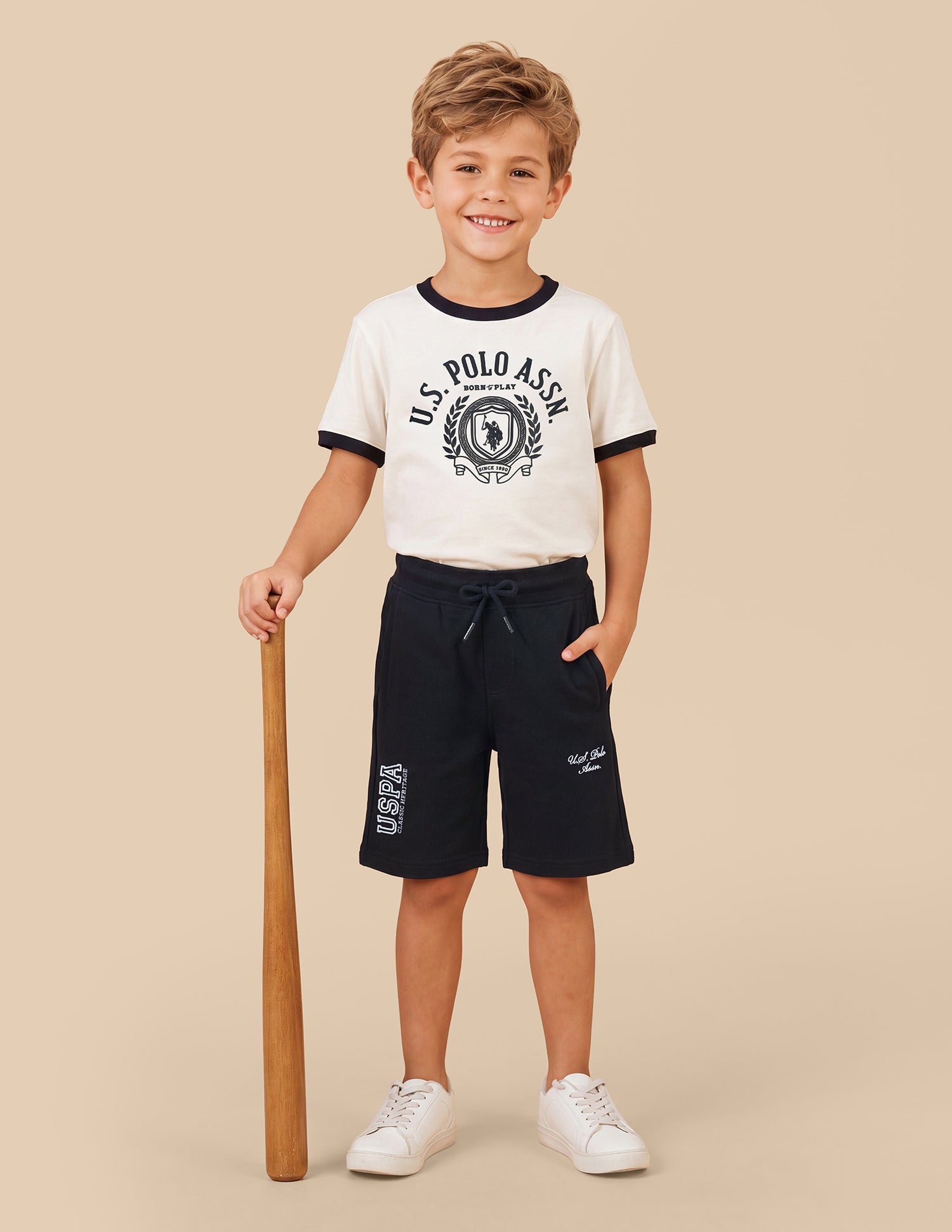 Brand Embroidered Regular Fit Shorts Navy - U.S. Polo Assn. India | Large
