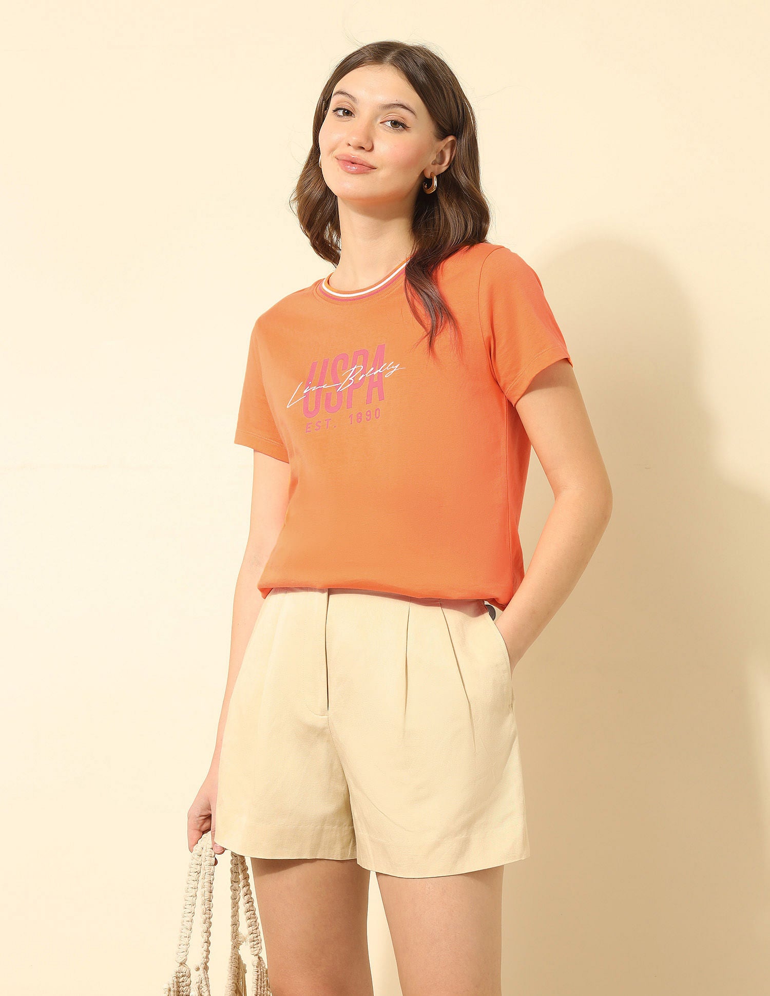 Regular Fit Brand Printed T-Shirt