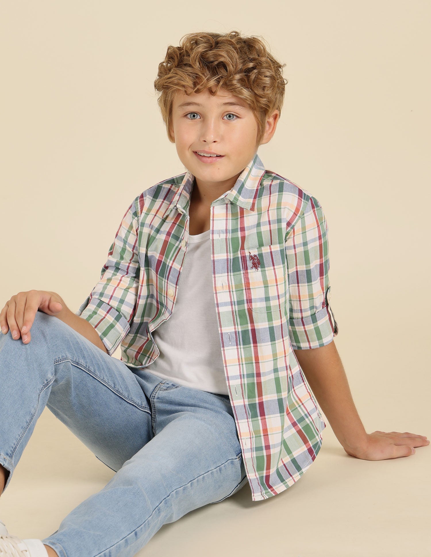 Boys Plaid Checked Regular Fit Shirt