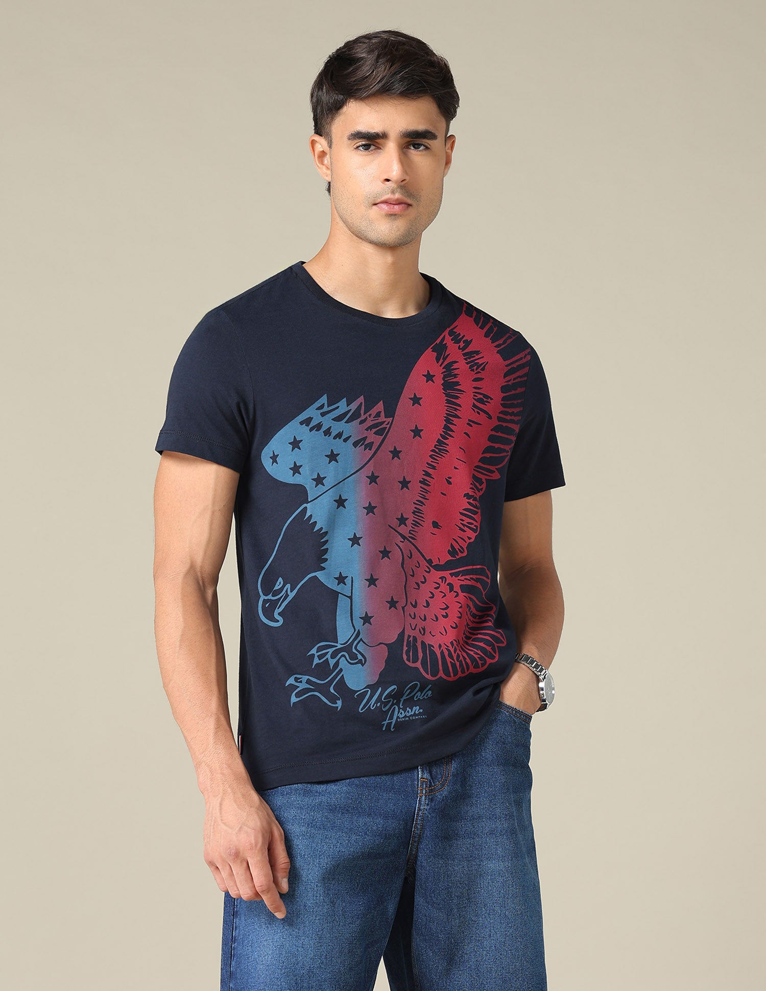 Graphic Printed Muscle Fit T-Shirt