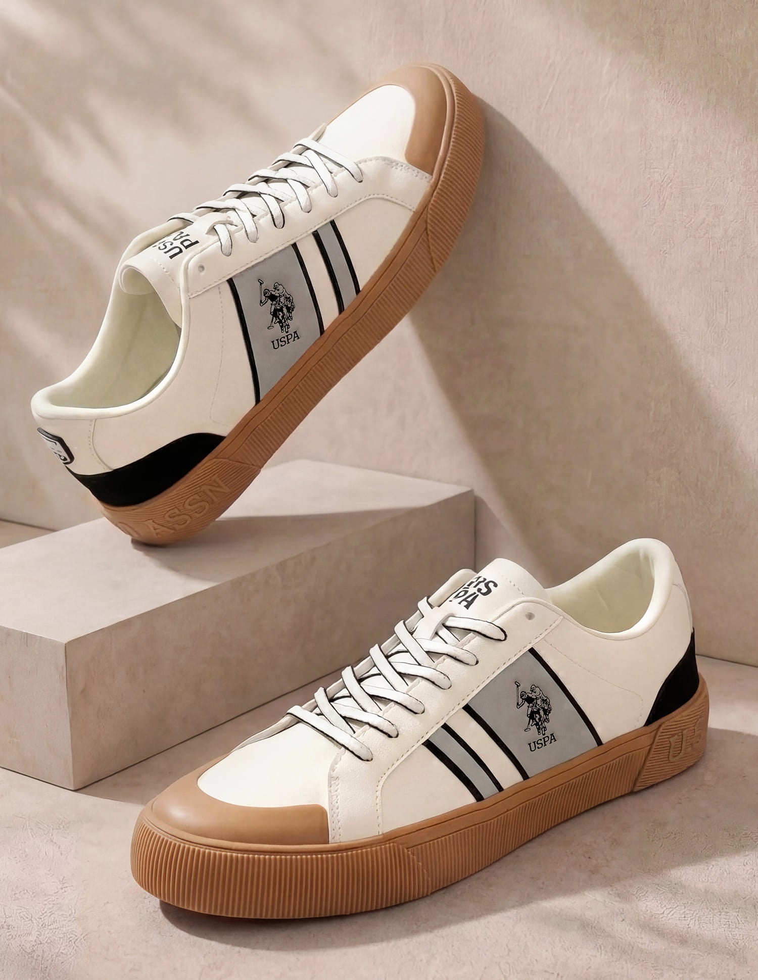 Men Colourblocked Mason Sneakers Off White - U.S. Polo Assn. India | Large