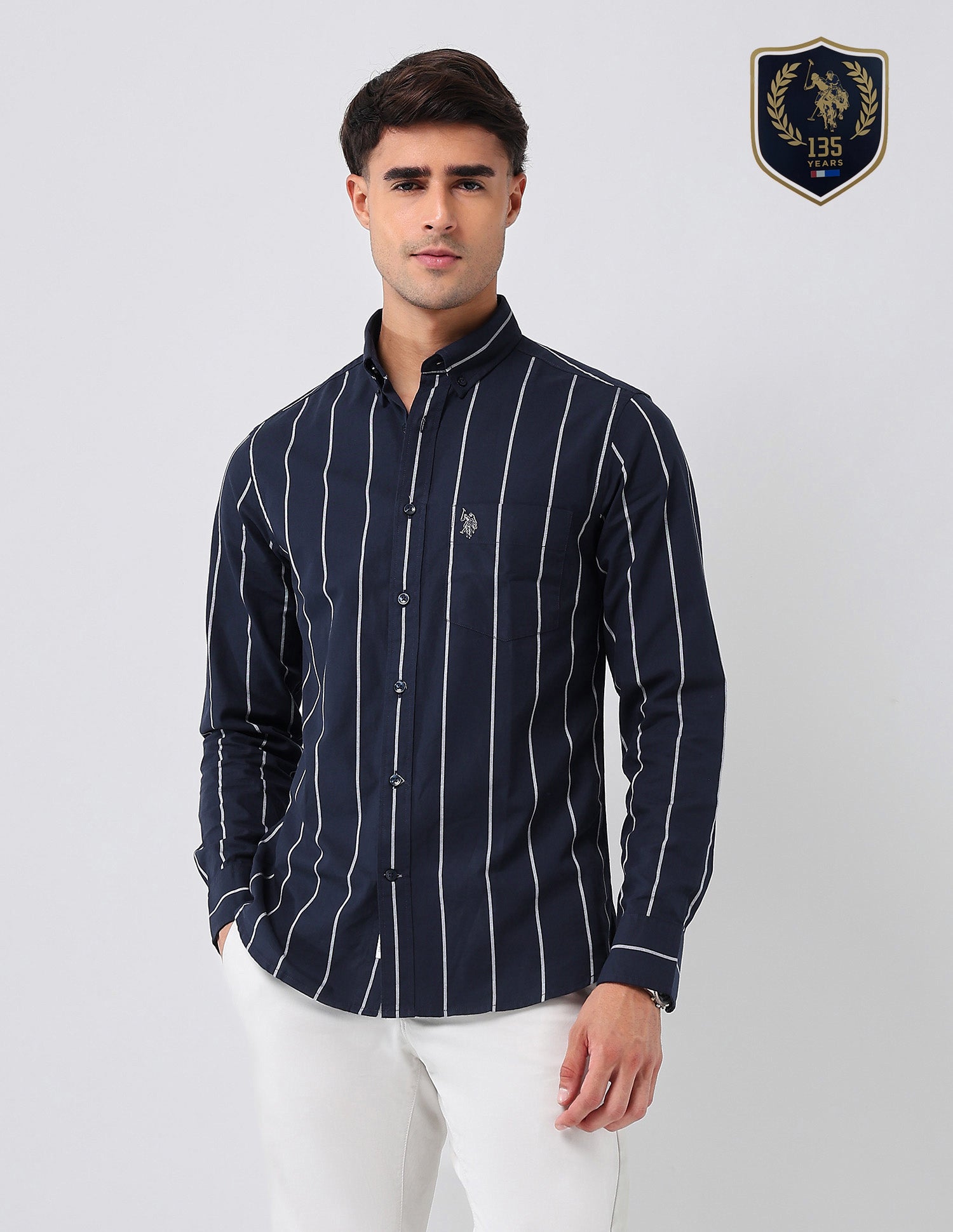 Vertical Striped 135Th Shirt Navy - U.S. Polo Assn. India | Large