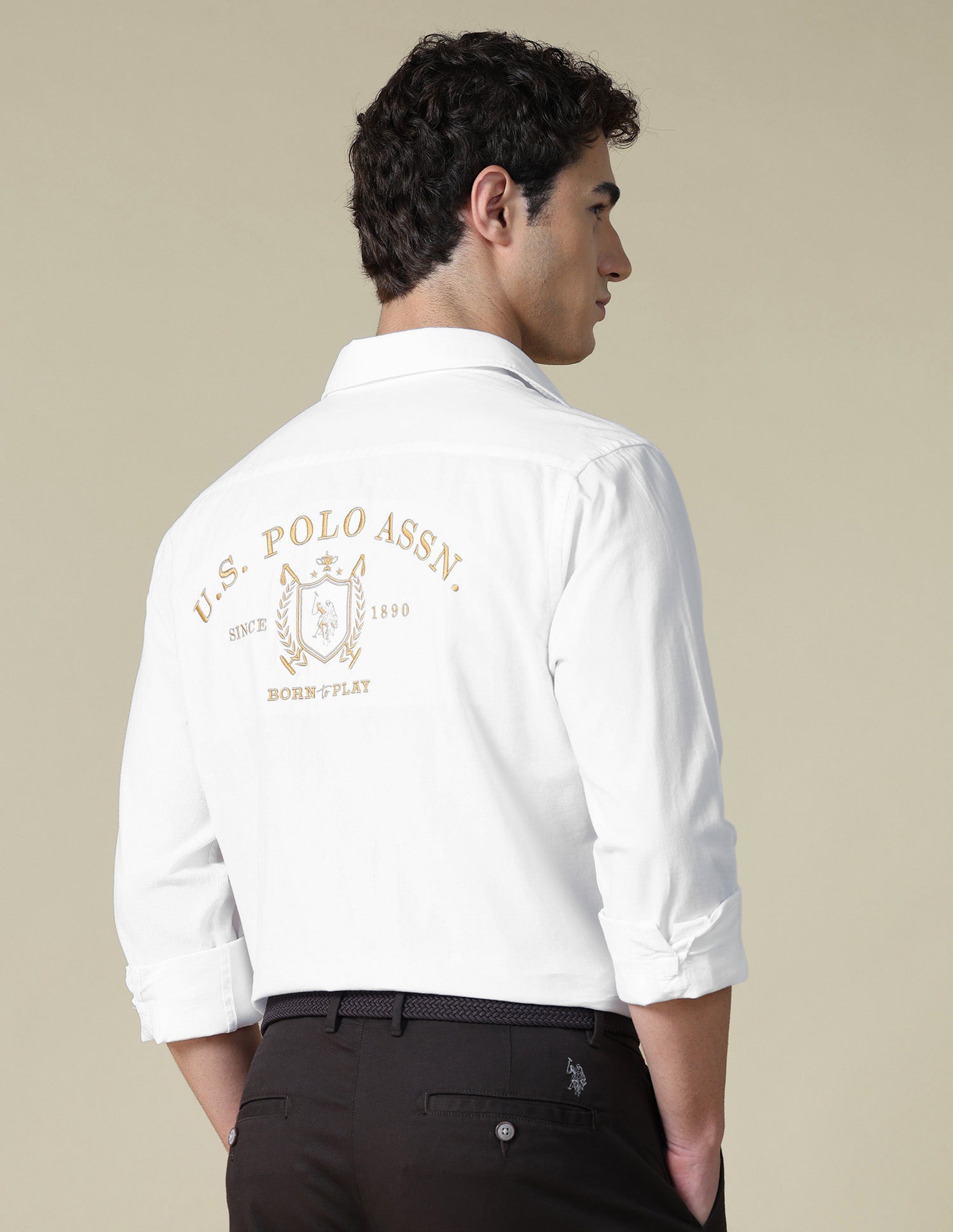 Brand Embroidered Oxford Shirt White - U.S. Polo Assn. India | Large
