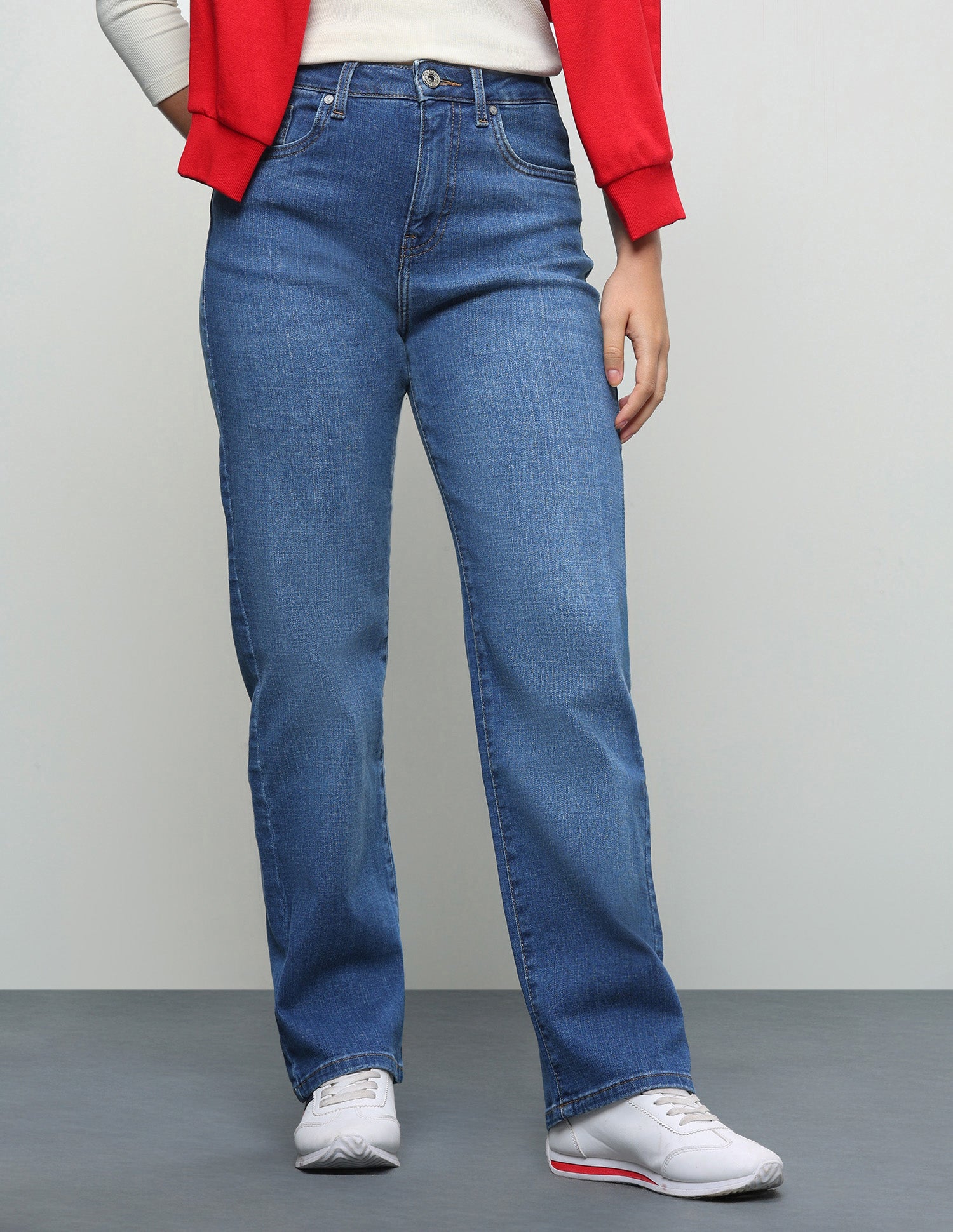 Whiskered Straight Fit Jeans Blue - U.S. Polo Assn. India | Large