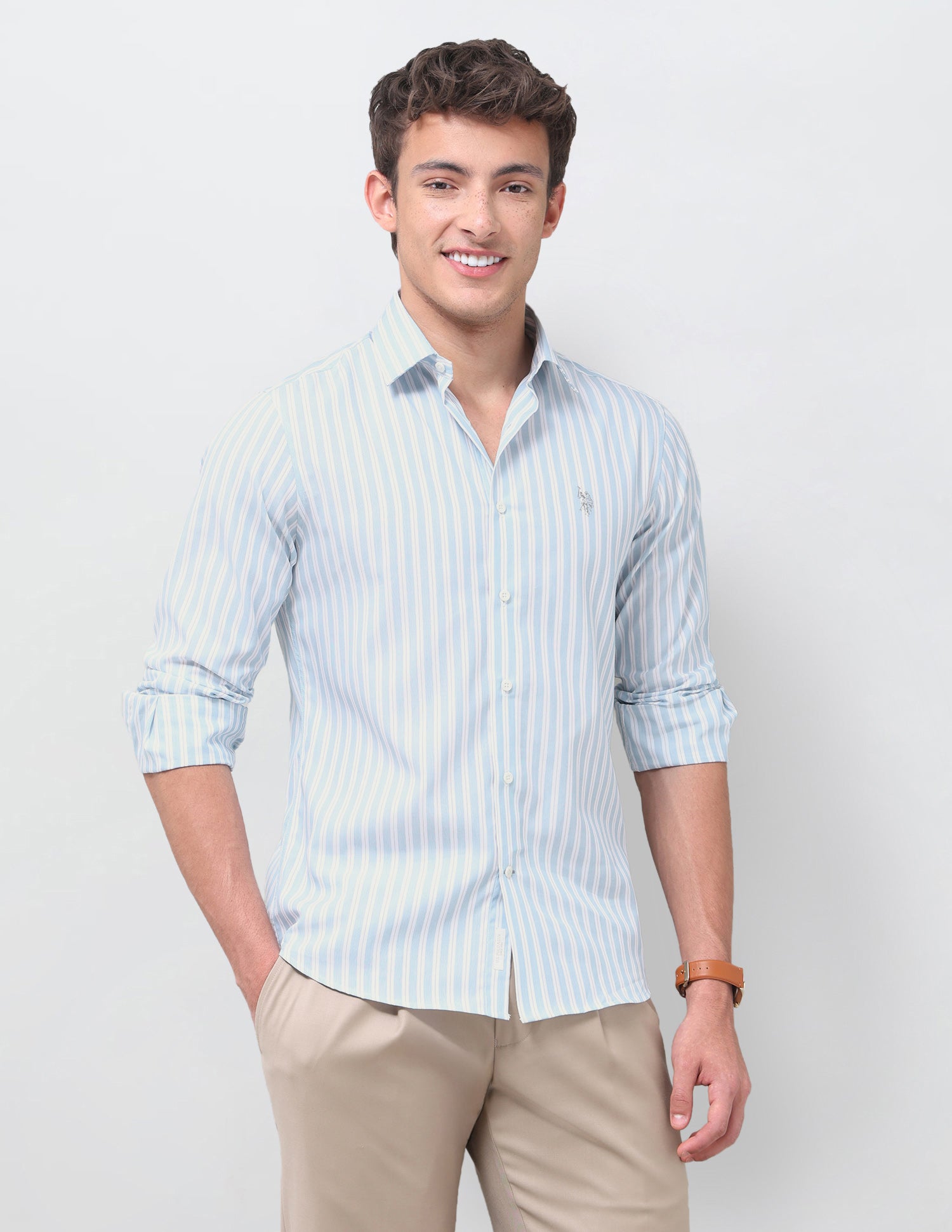 Vertical Striped Dobby Shirt