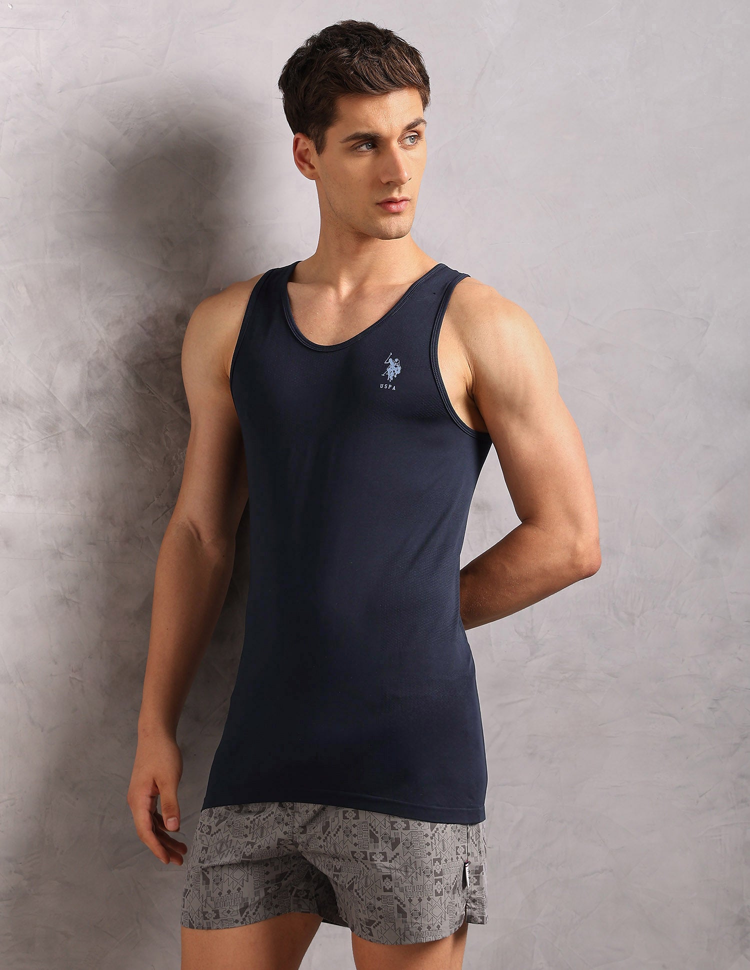 Moisture Absorbent Stretch Fit AV001 Vest - Pack Of 1 Navy - U.S. Polo Assn. India | Large