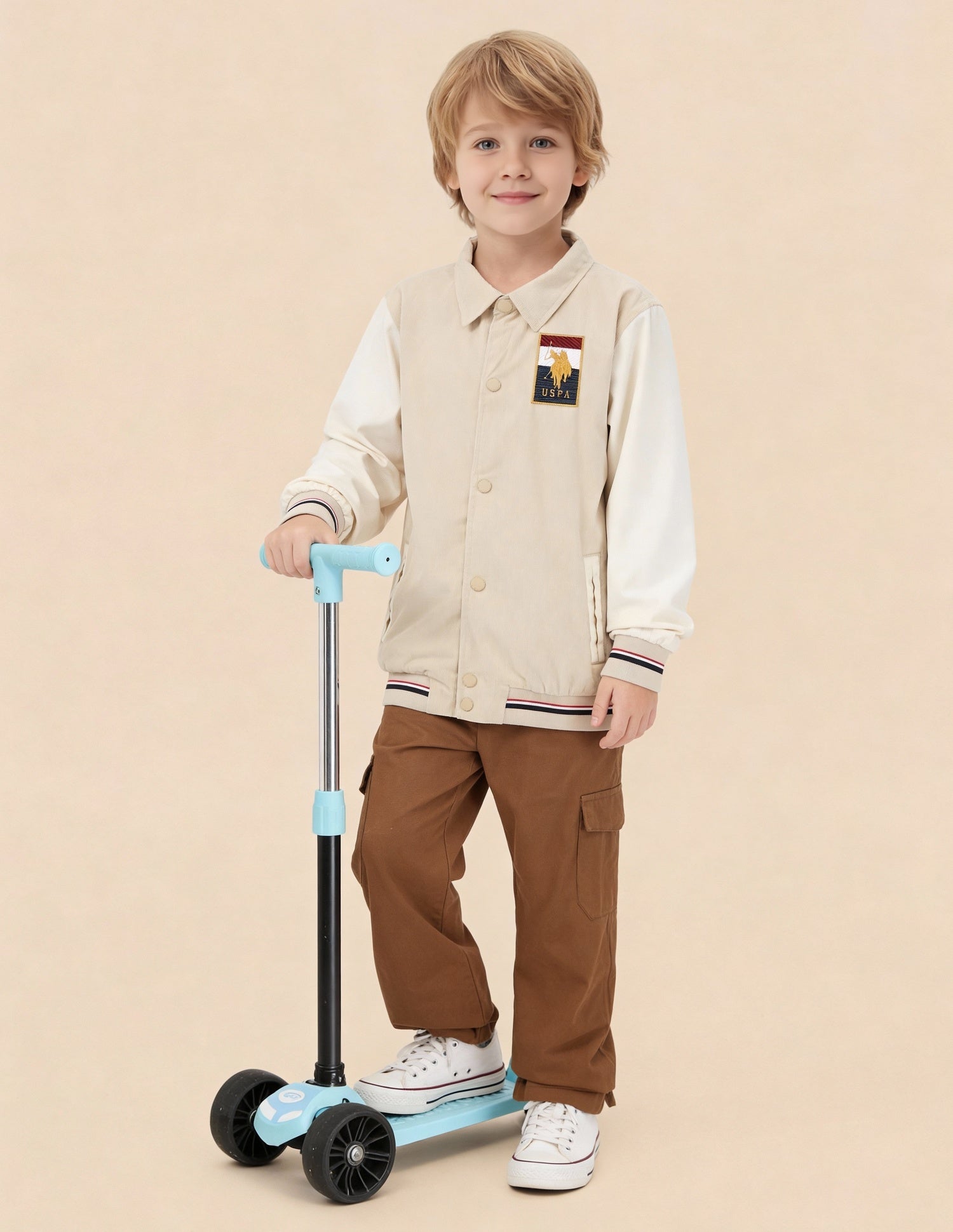 Boys Colourblocked Brand Embroidered Reversible Jacket