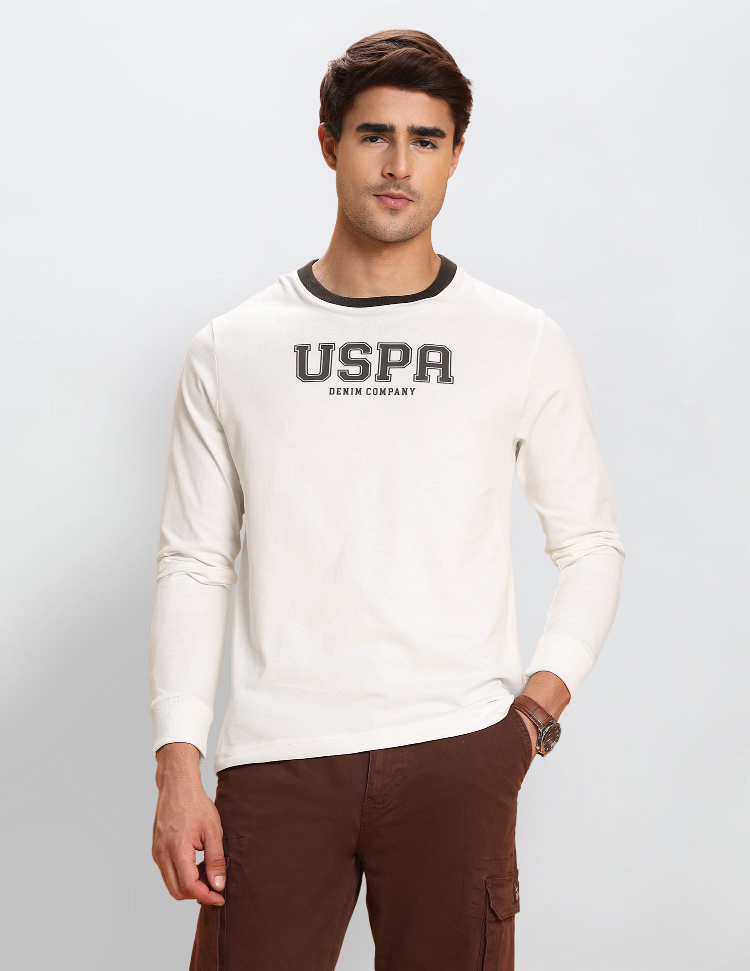 Brand Embossed Pure Cotton T-Shirt
