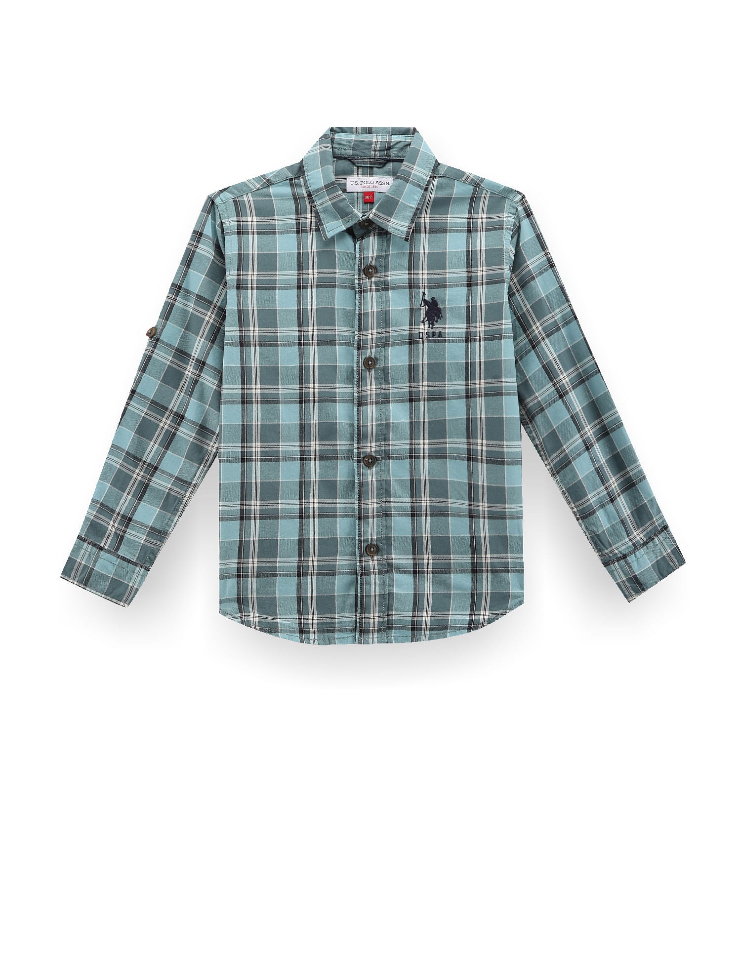 Boys Plaid Check Twill Shirt