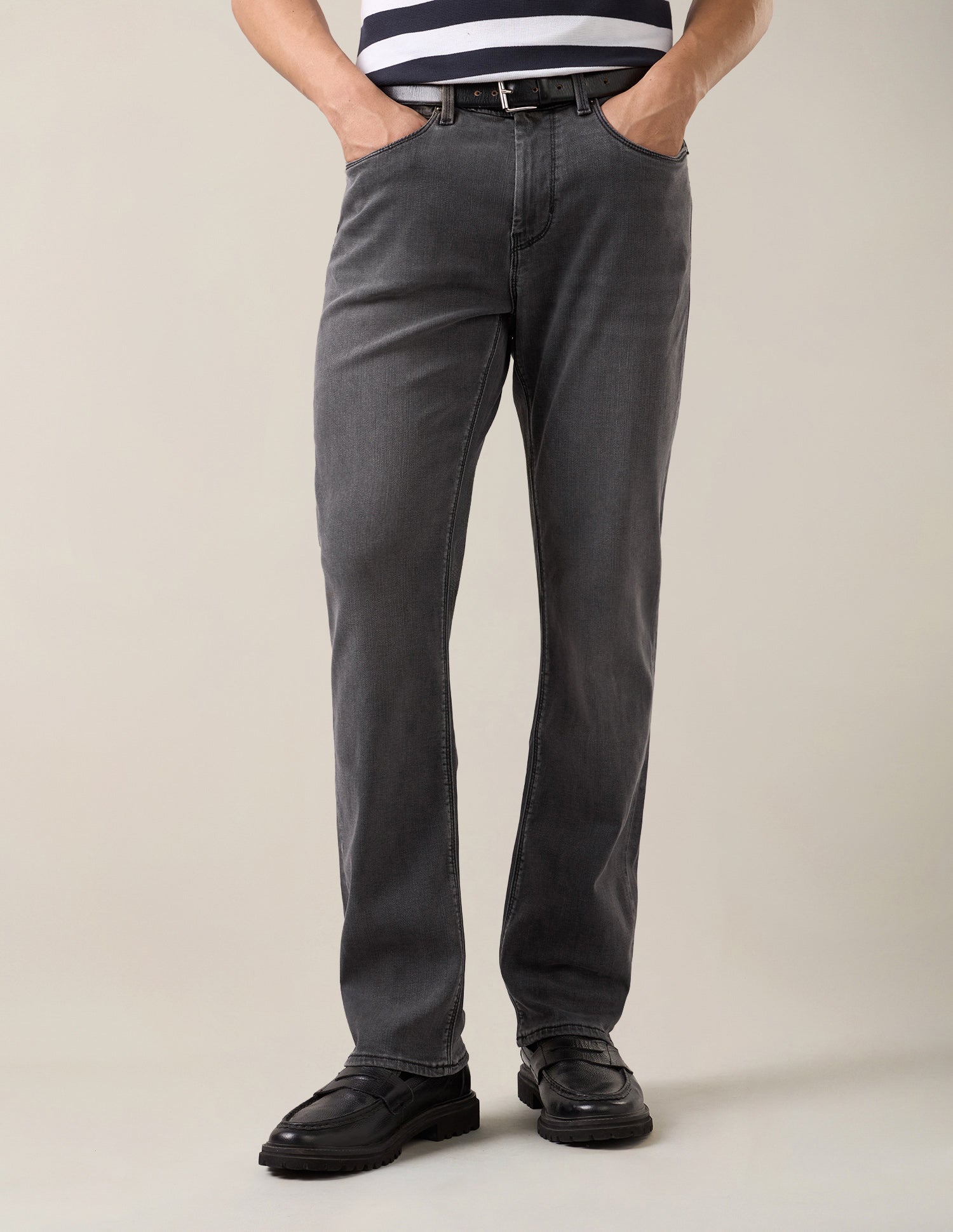Harold Slim Straight Fit Black Jeans Washed Black - U.S. Polo Assn. India | Large