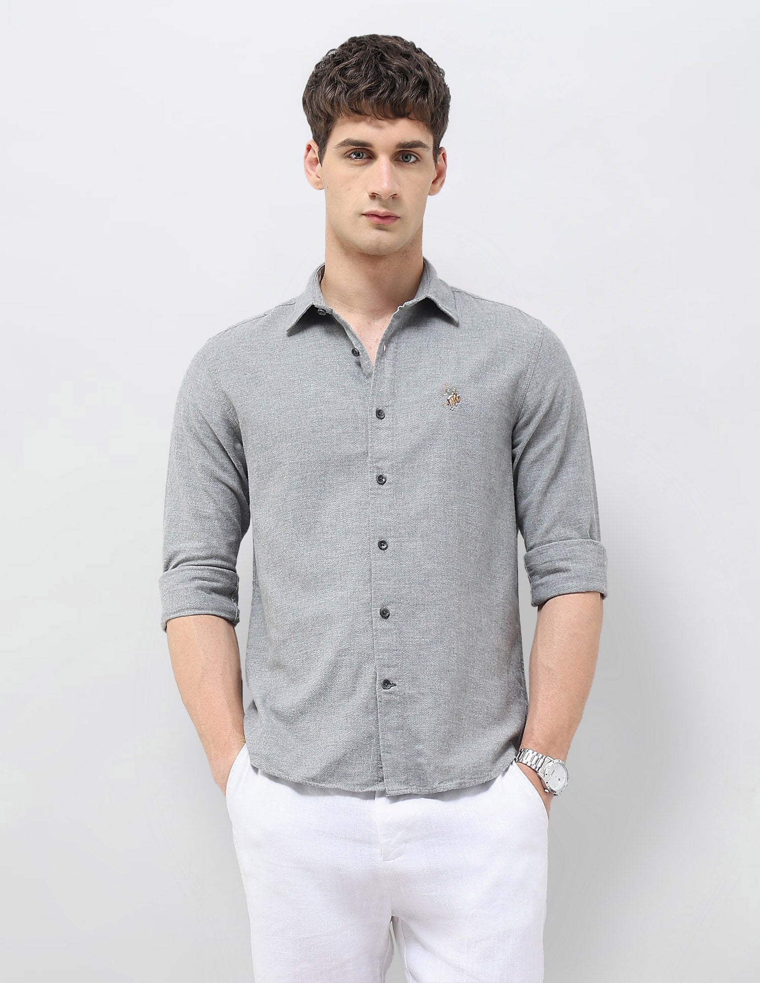 Regular Fit Solid Twill Shirt