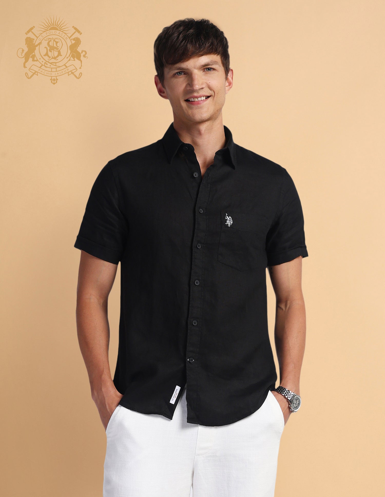 Solid Linen Regular Shirt