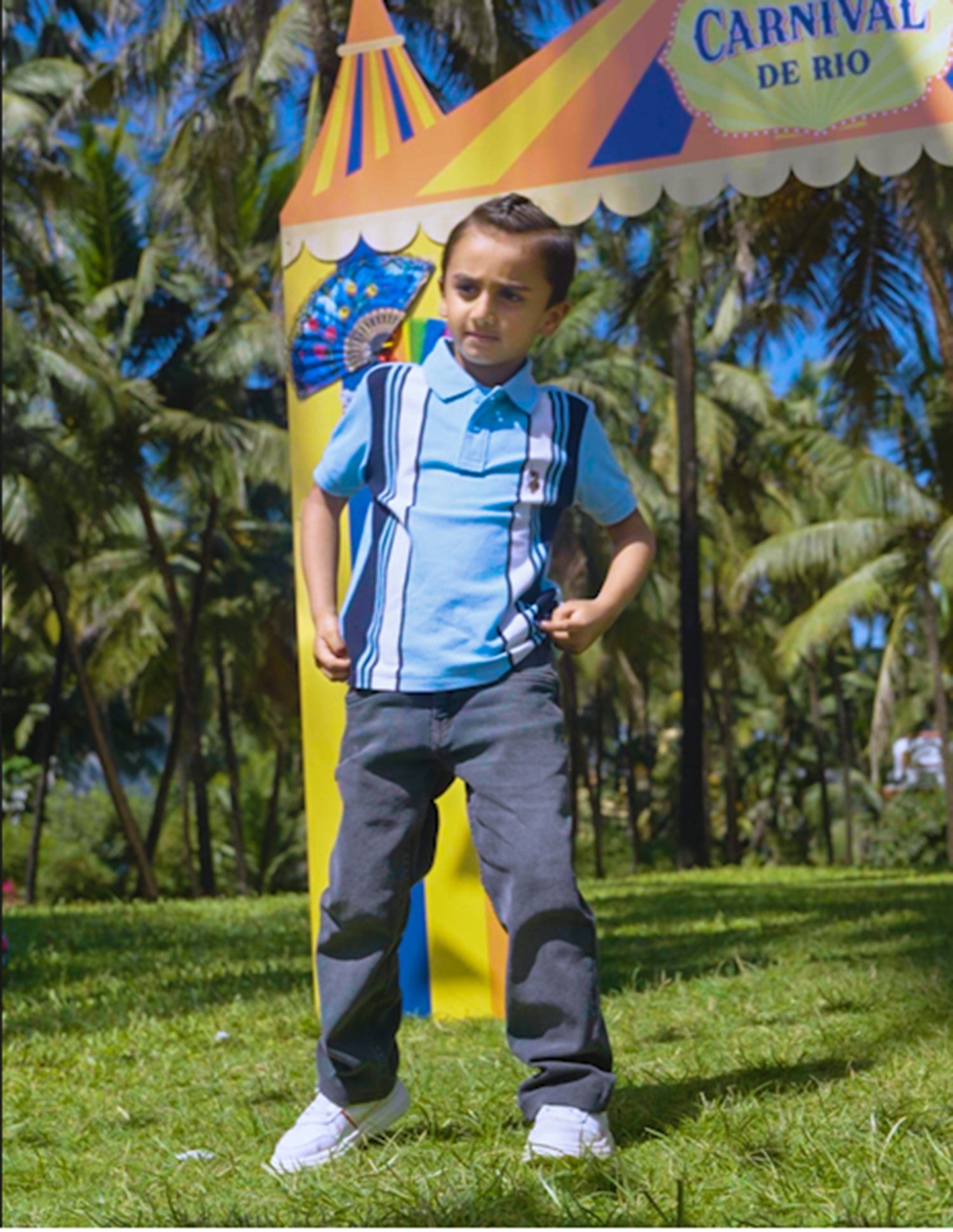 Vertical Striped Regular Fit Polo Shirt