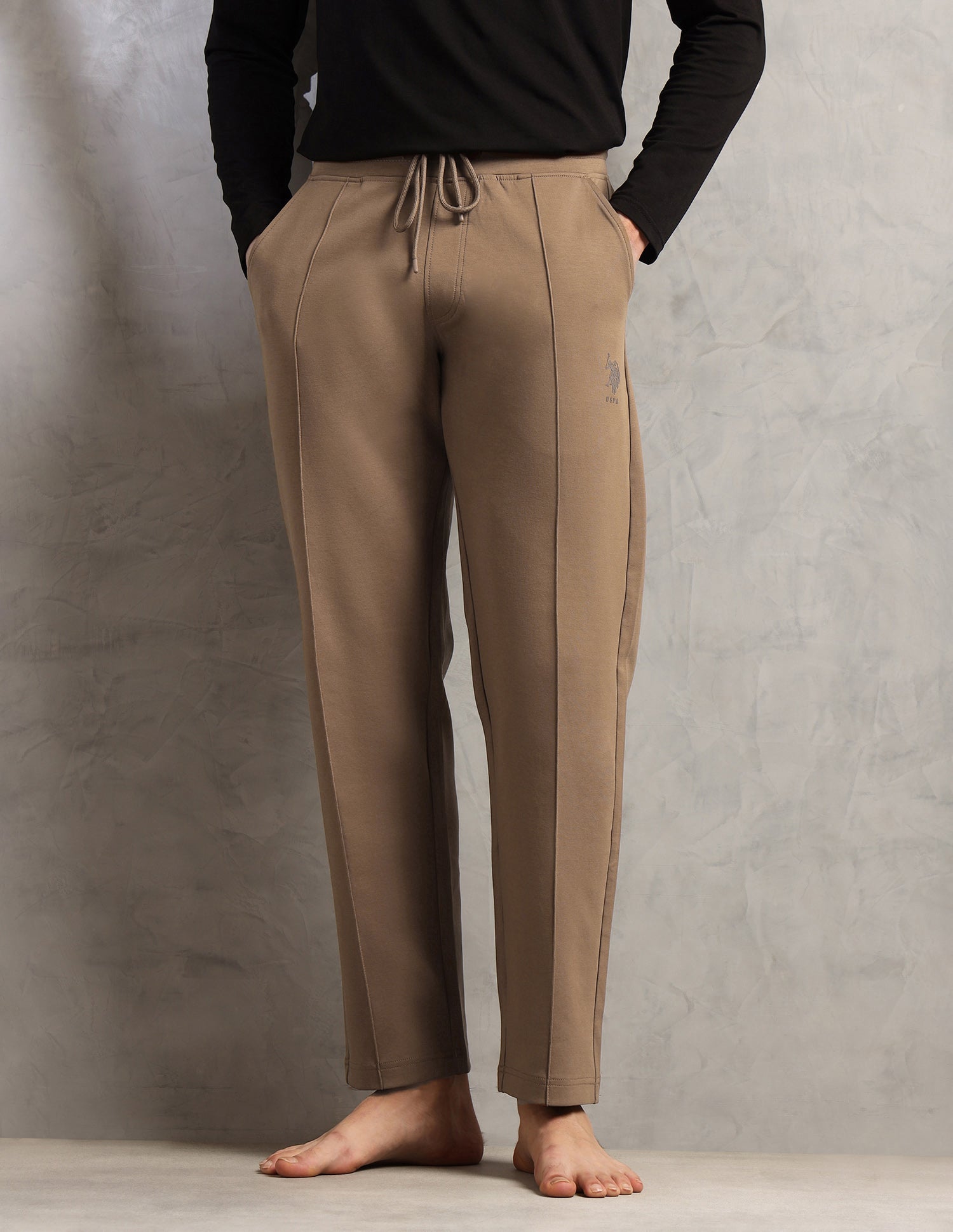Cotton Stretch Mid Rise PR002-PL Lounge Pants - Pack Of 1 Malt Ball - U.S. Polo Assn. India | Large