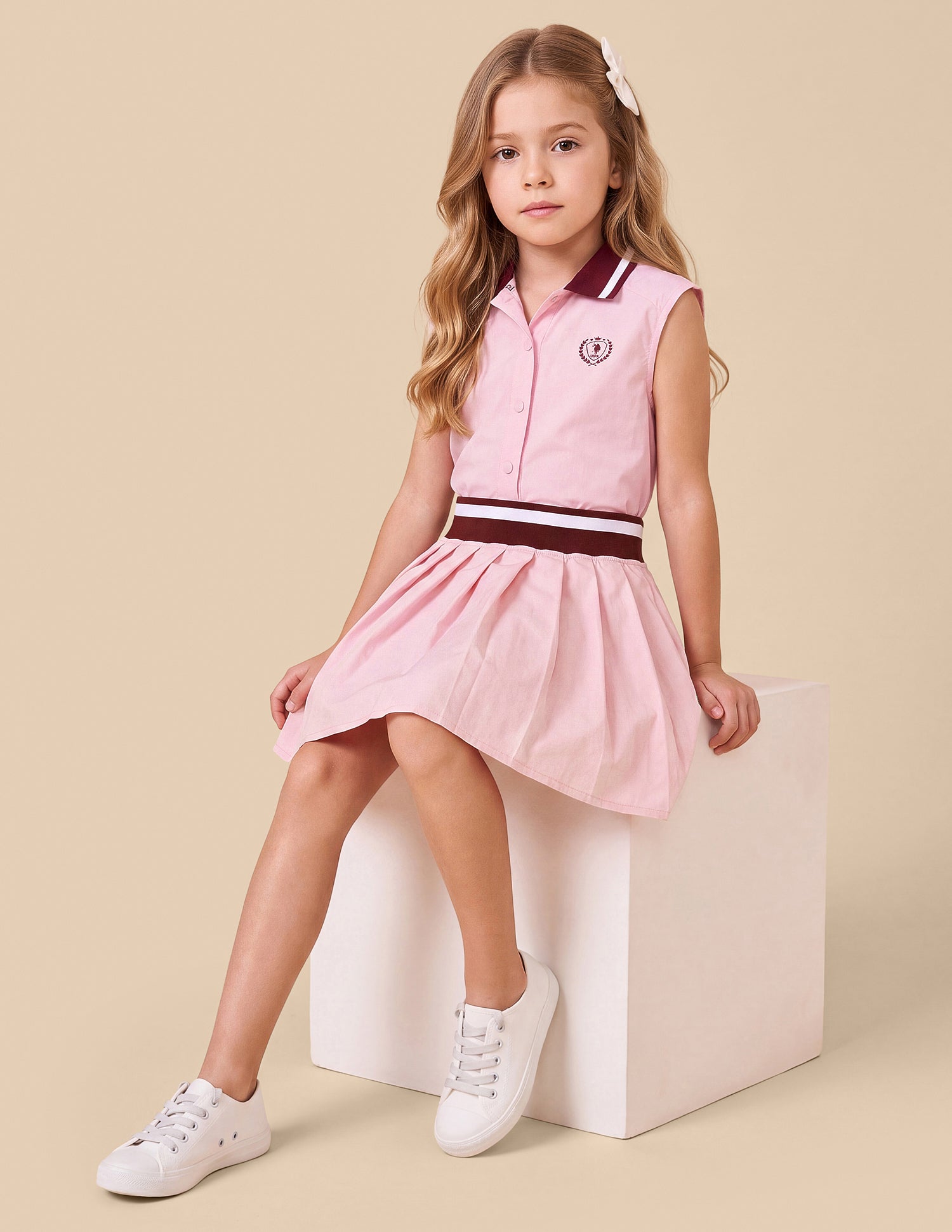 Solid Relaxed Fit Pleated Skirt Pink - U.S. Polo Assn. India | Large