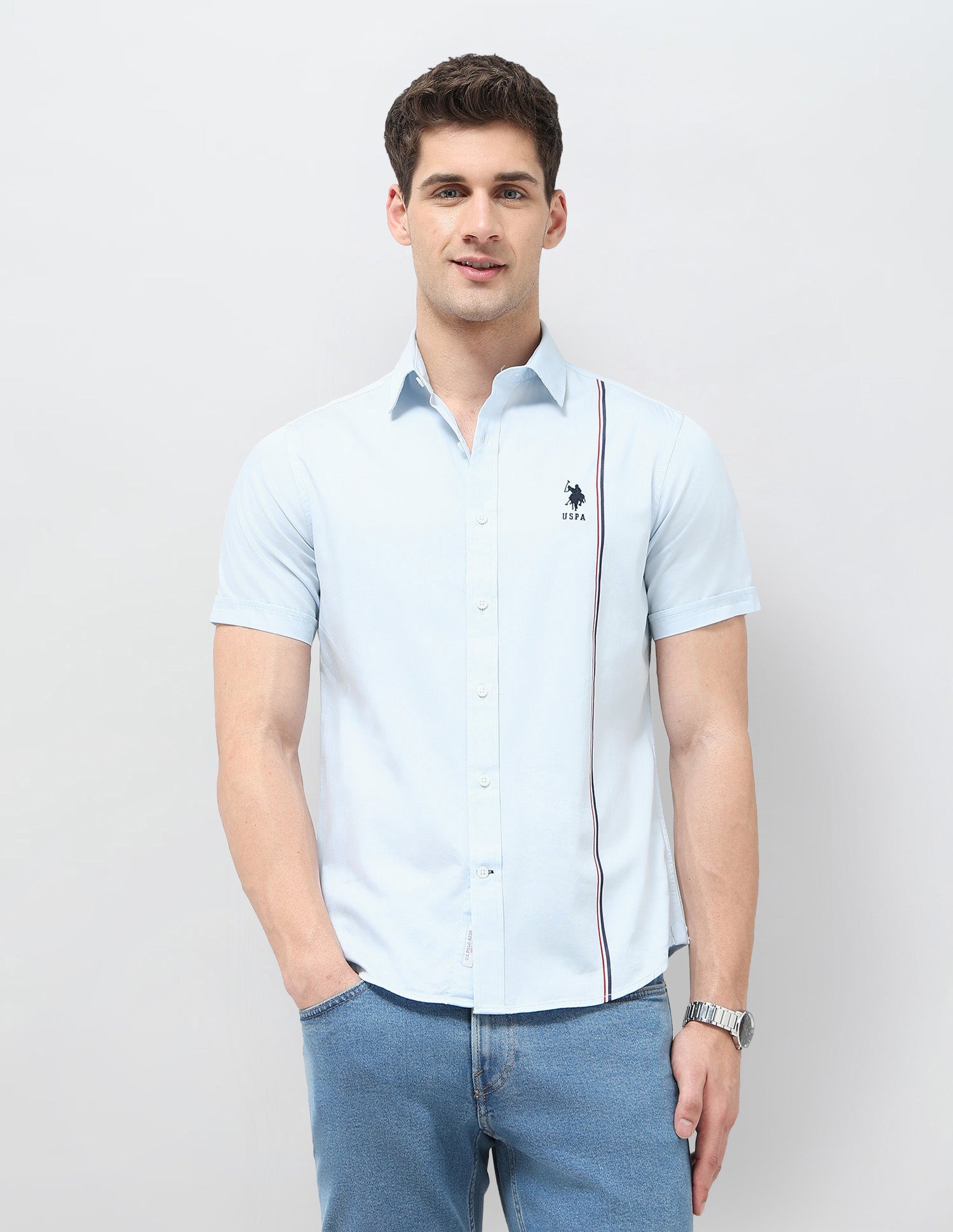 Vertical Striped Twill Shirt