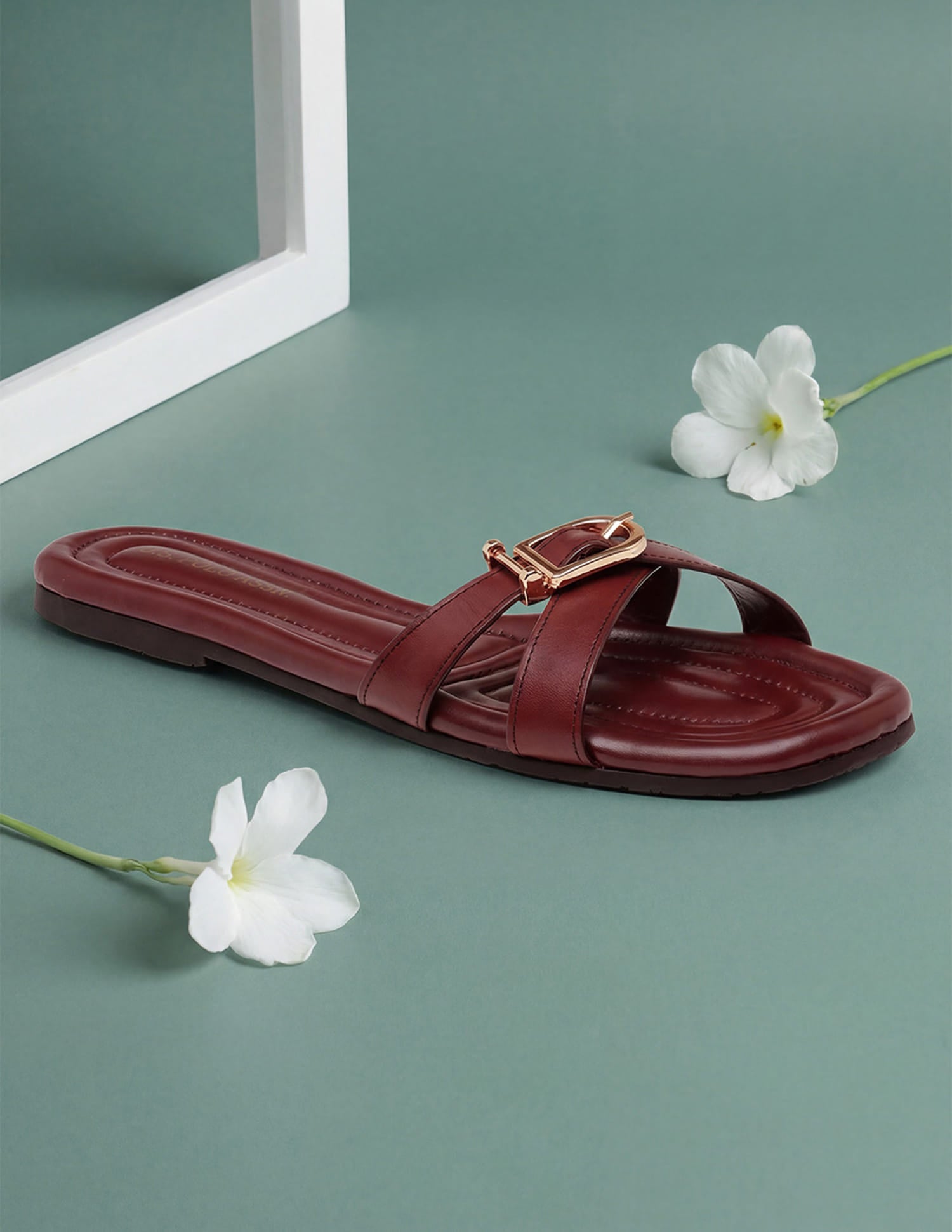 Women Dahye Textured Sole Cross Strap Sandals Burgundy - U.S. Polo Assn. India | Large