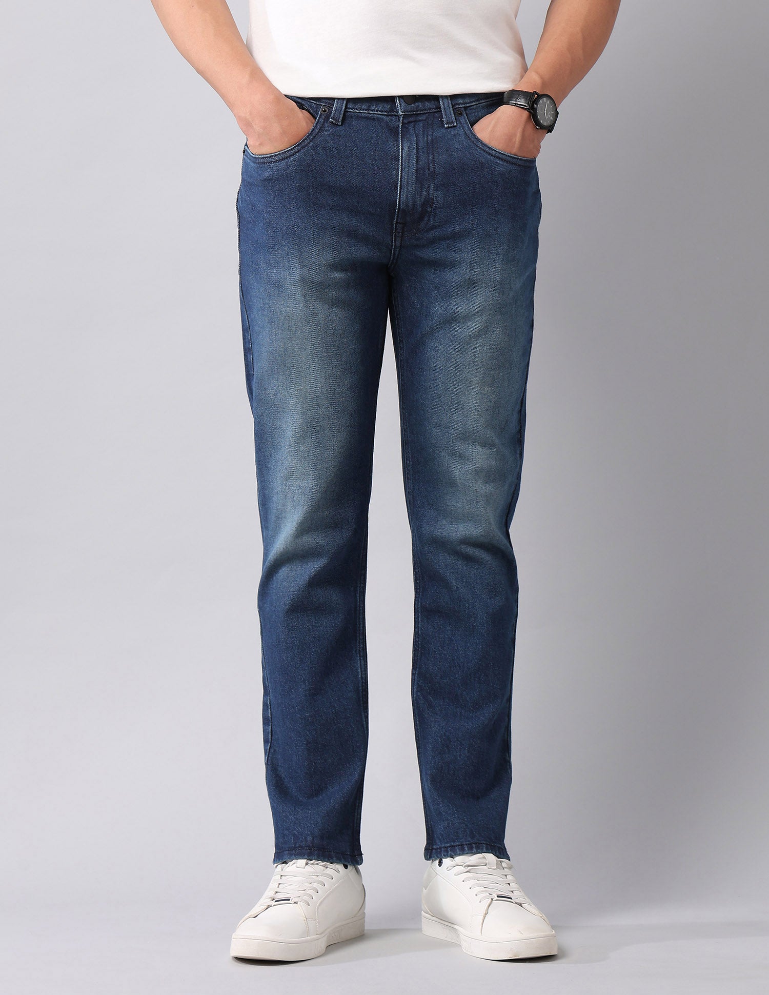 Cole Comfort Cropped Fit Blue Jeans Dark Blue - U.S. Polo Assn. India | Large