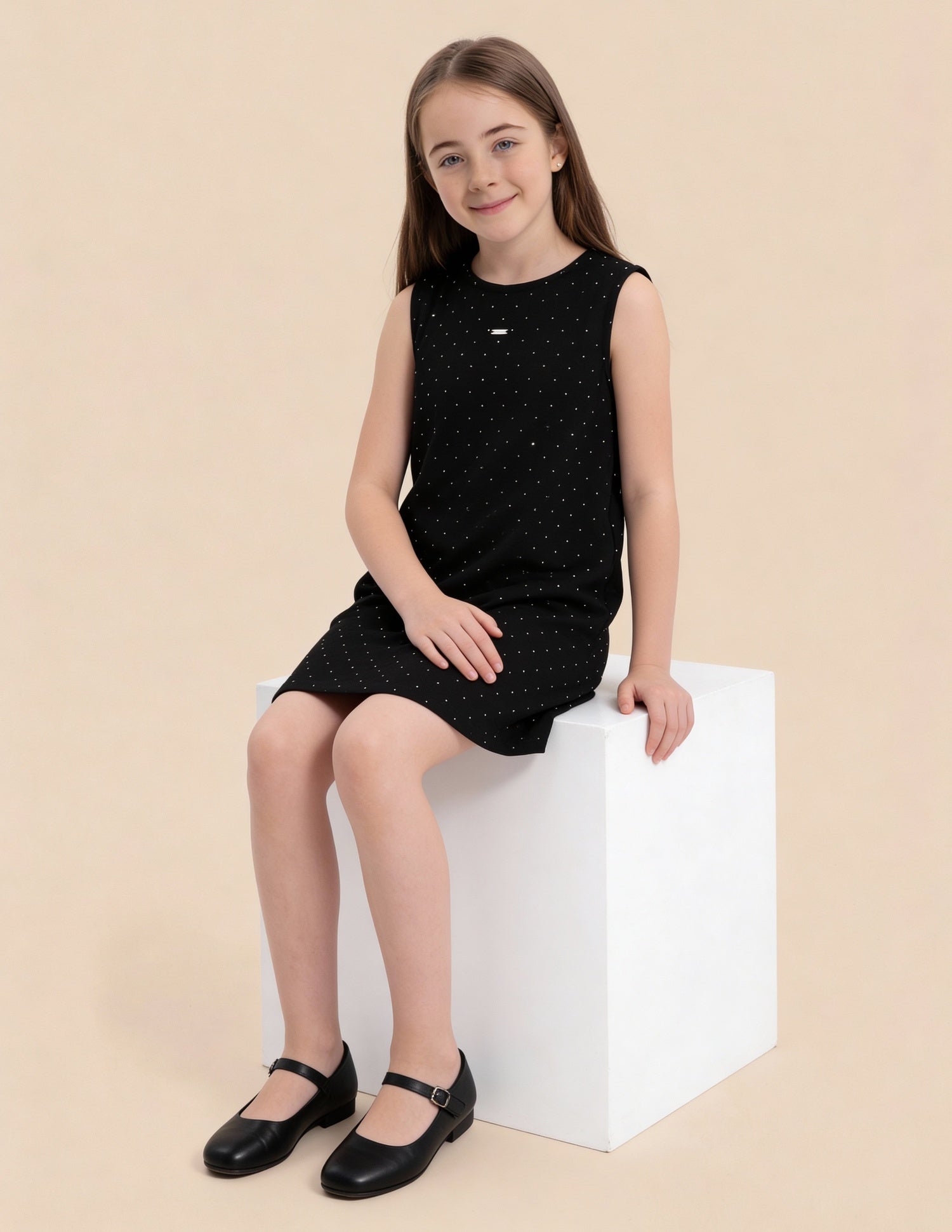 Girls Embellished A-Line Dress Black - U.S. Polo Assn. India | Large